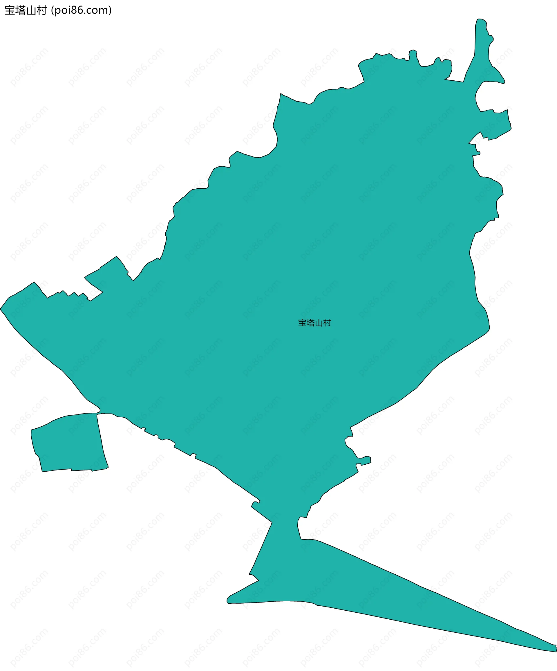 宝塔山村边界地图