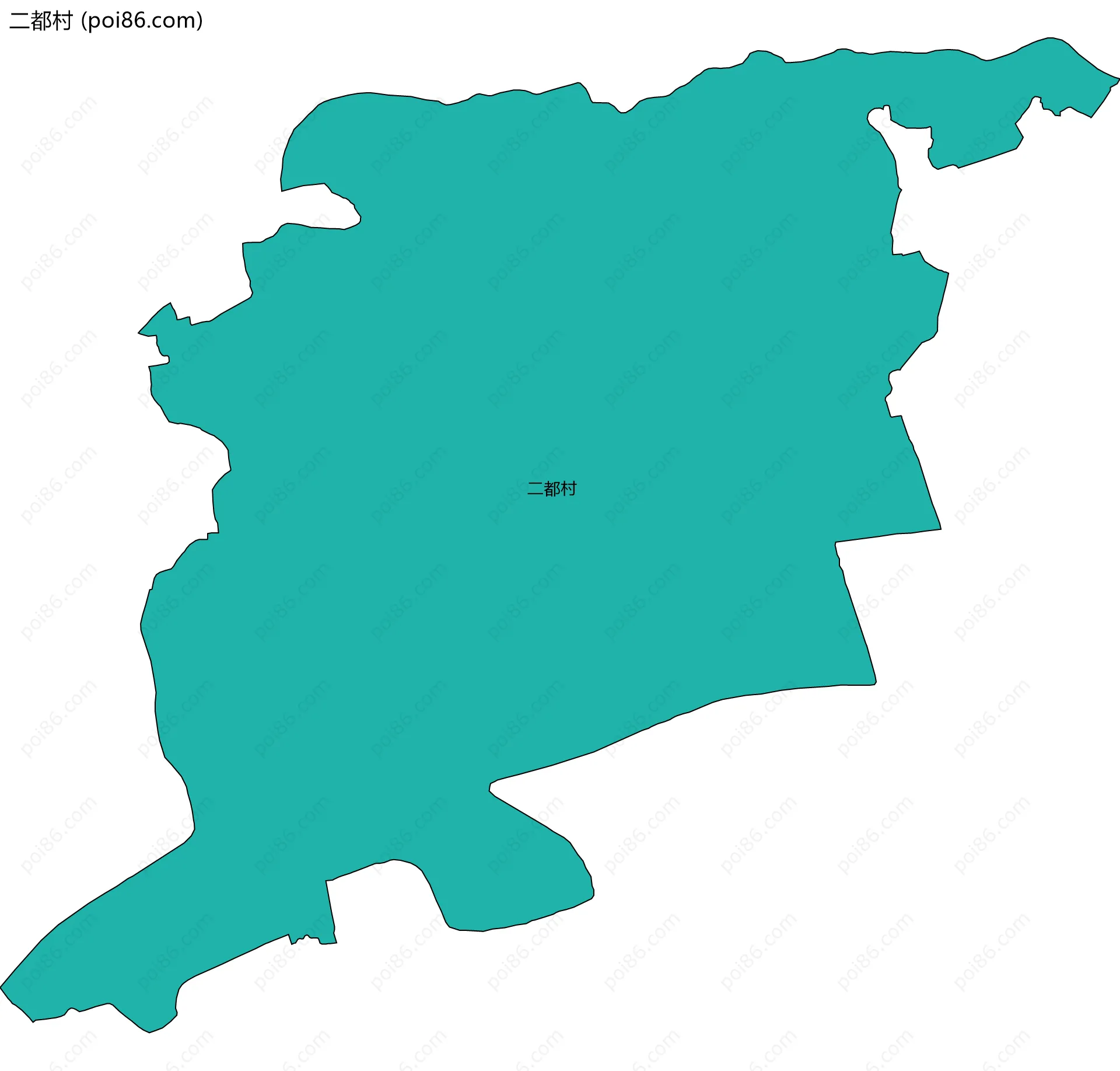 二都村边界地图
