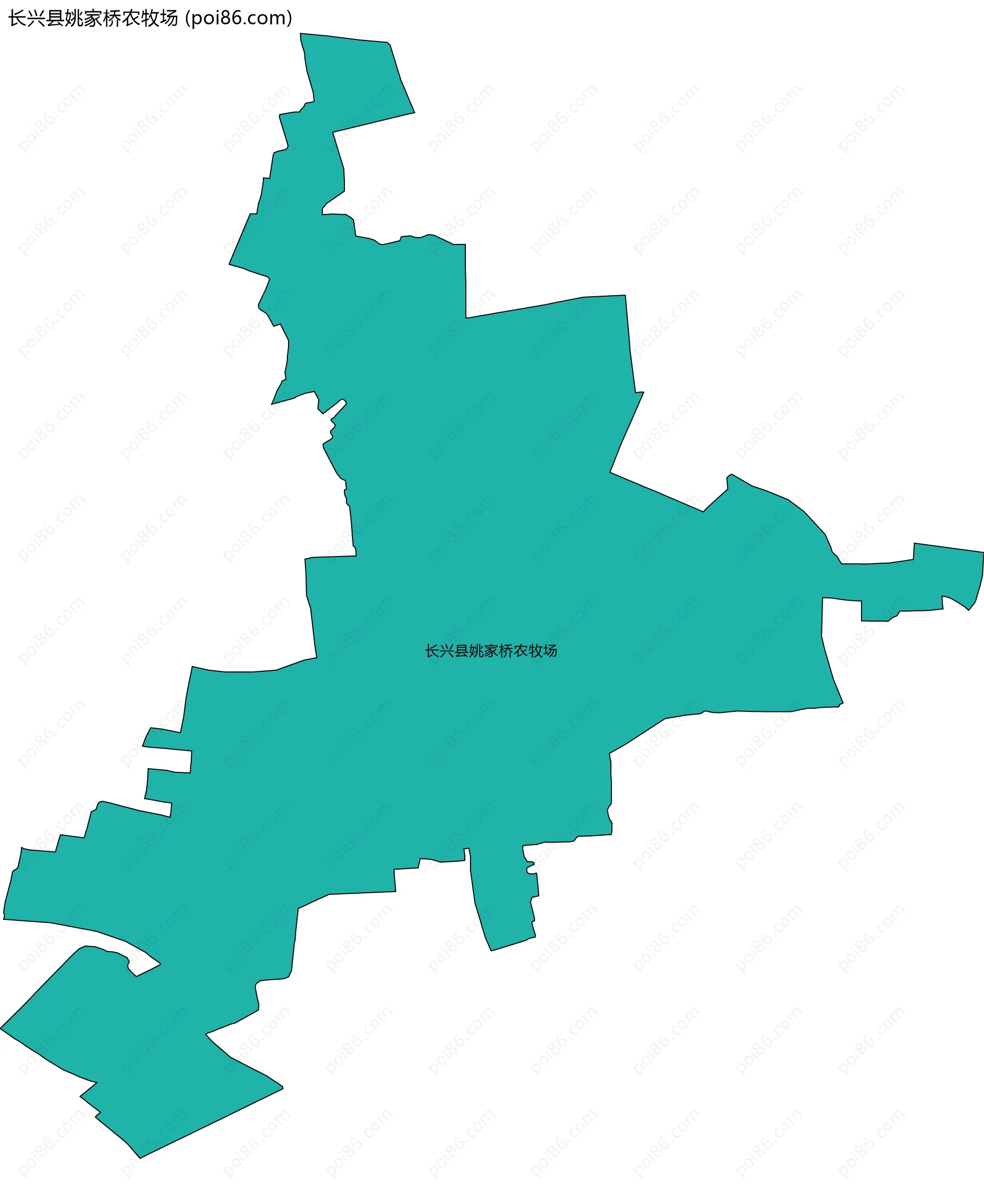 长兴县姚家桥农牧场边界地图