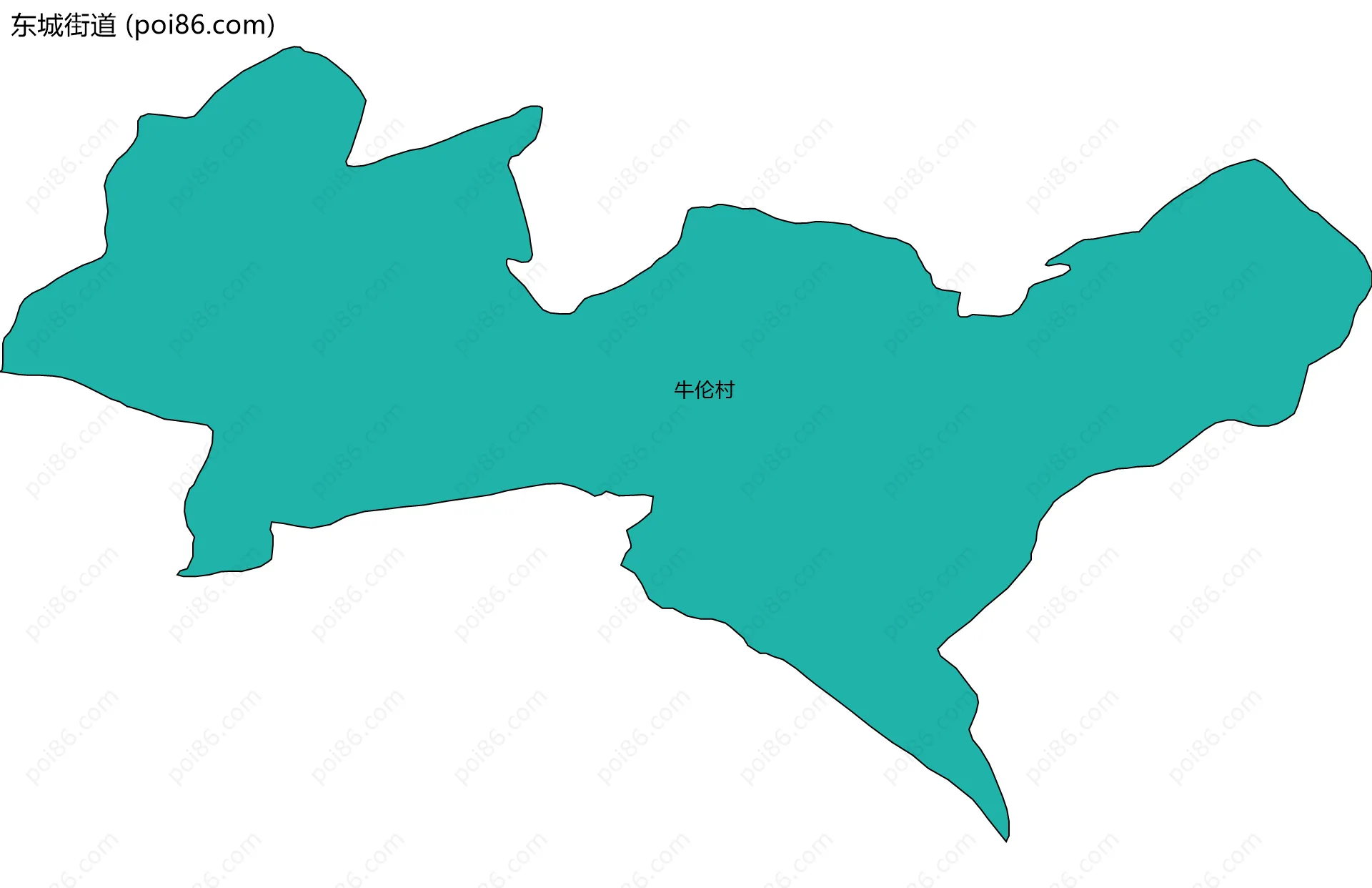 东城街道边界地图(五级行政区划)