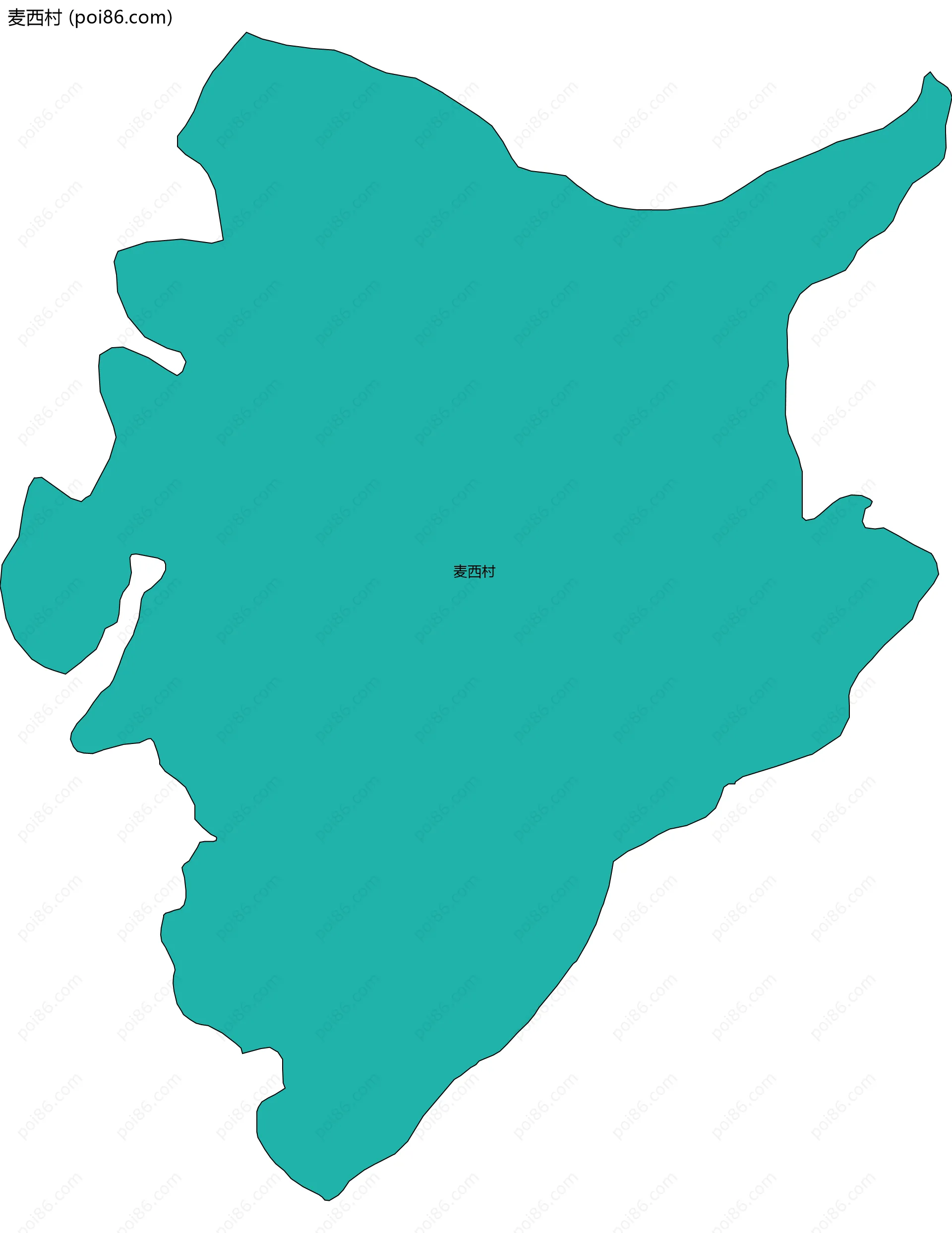 麦西村边界地图
