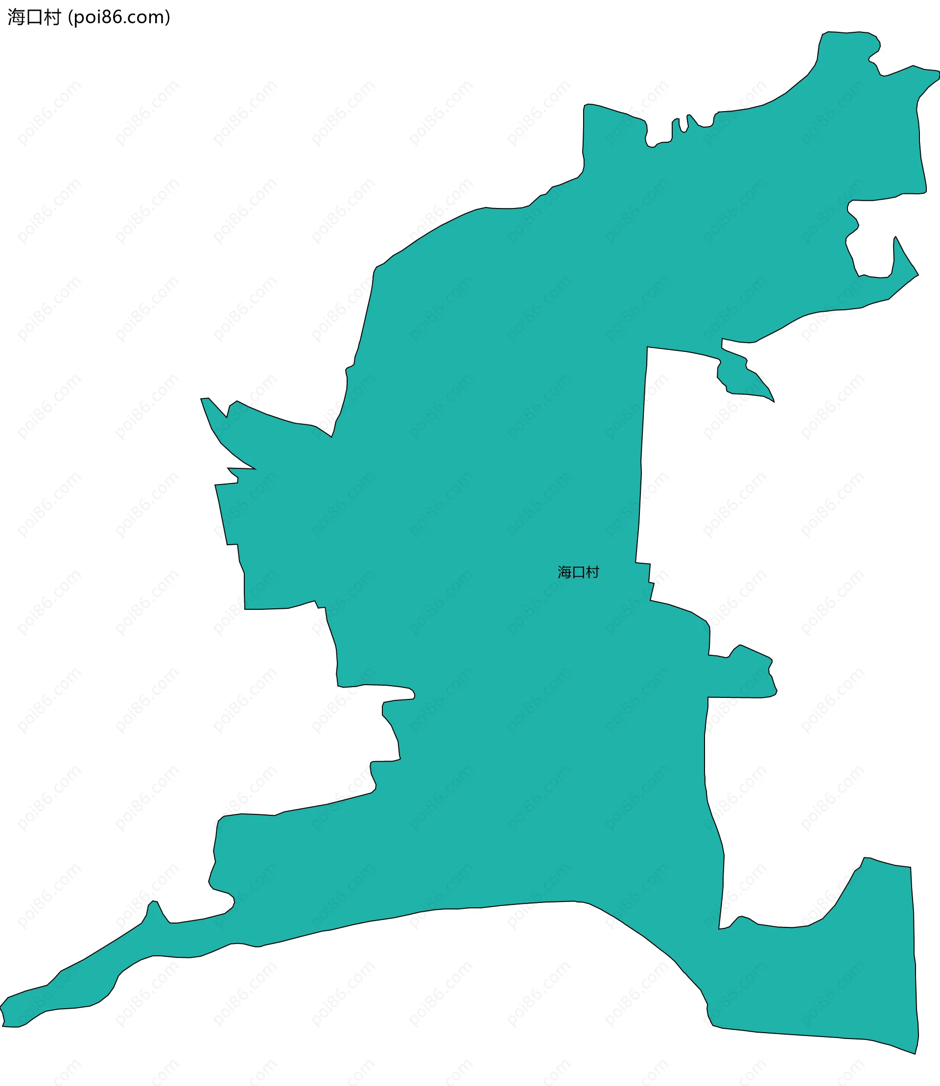 海口村边界地图