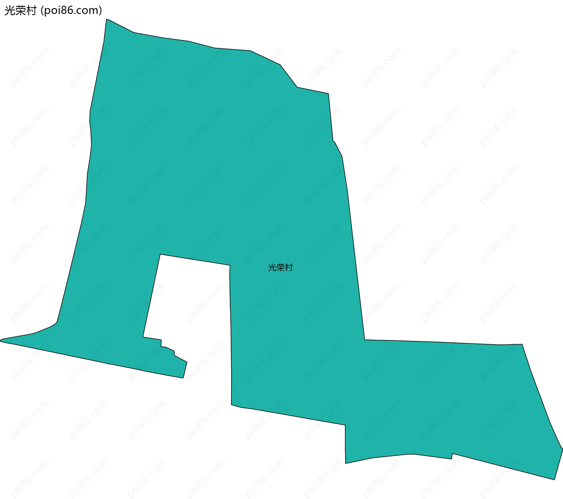 光荣村边界地图