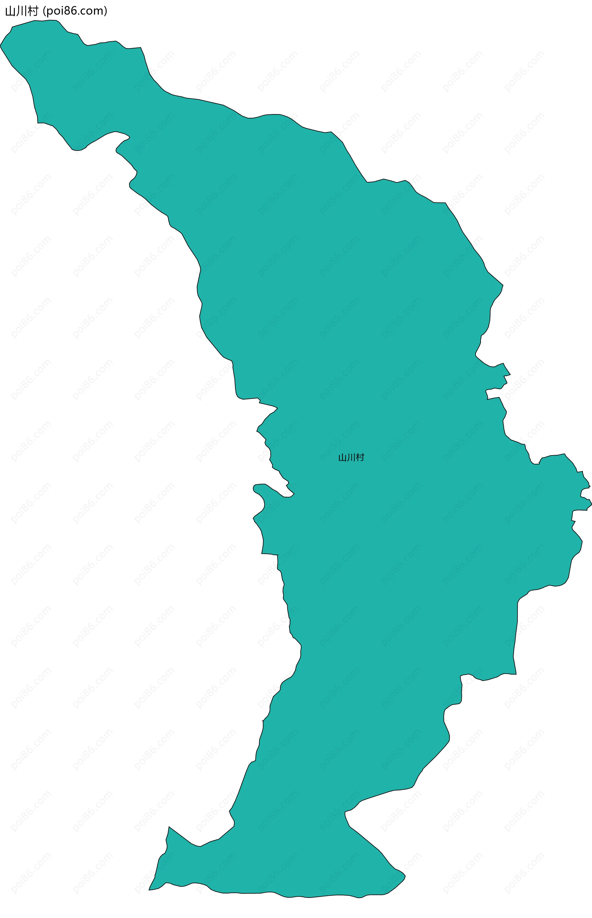 山川村边界地图