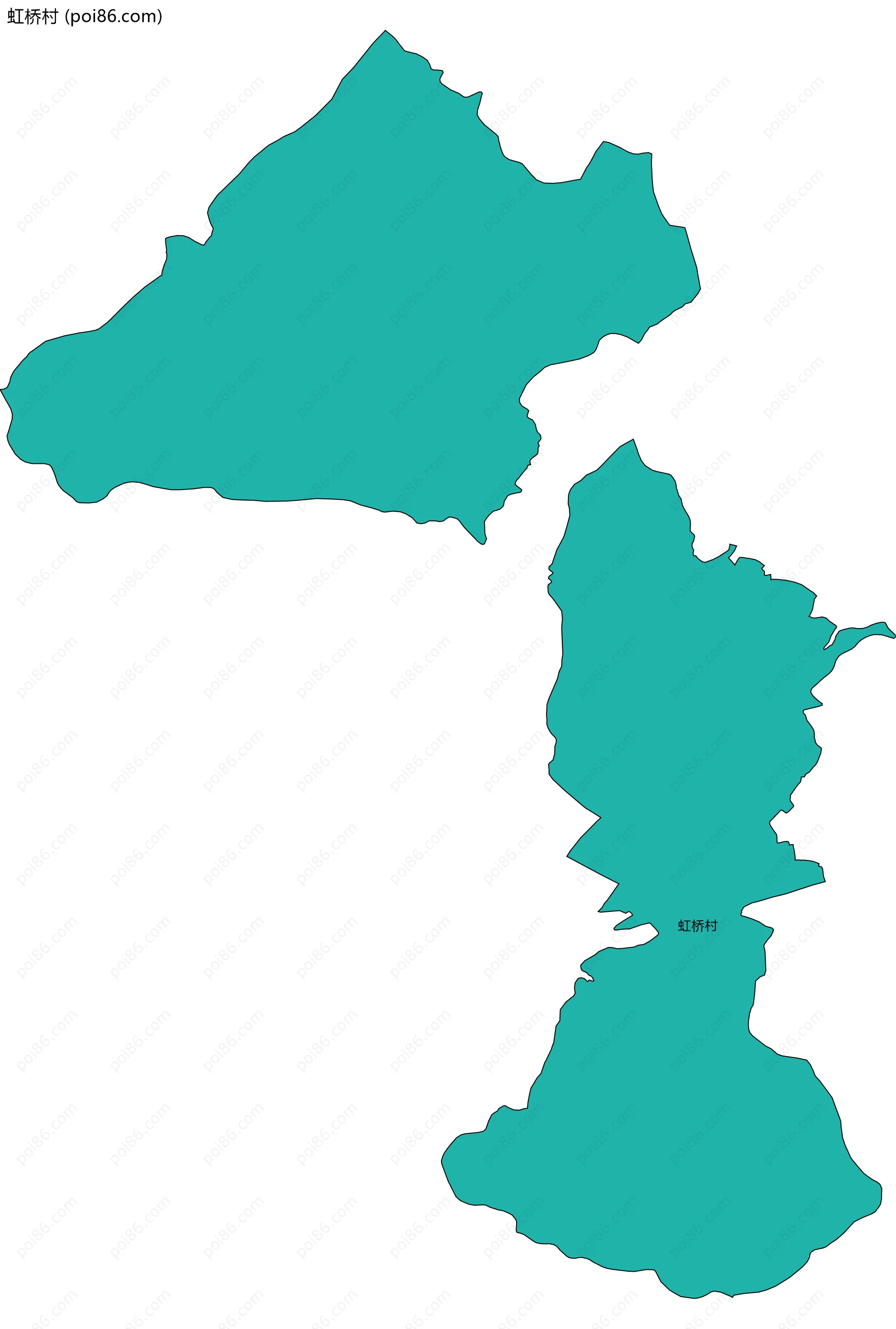 虹桥村边界地图