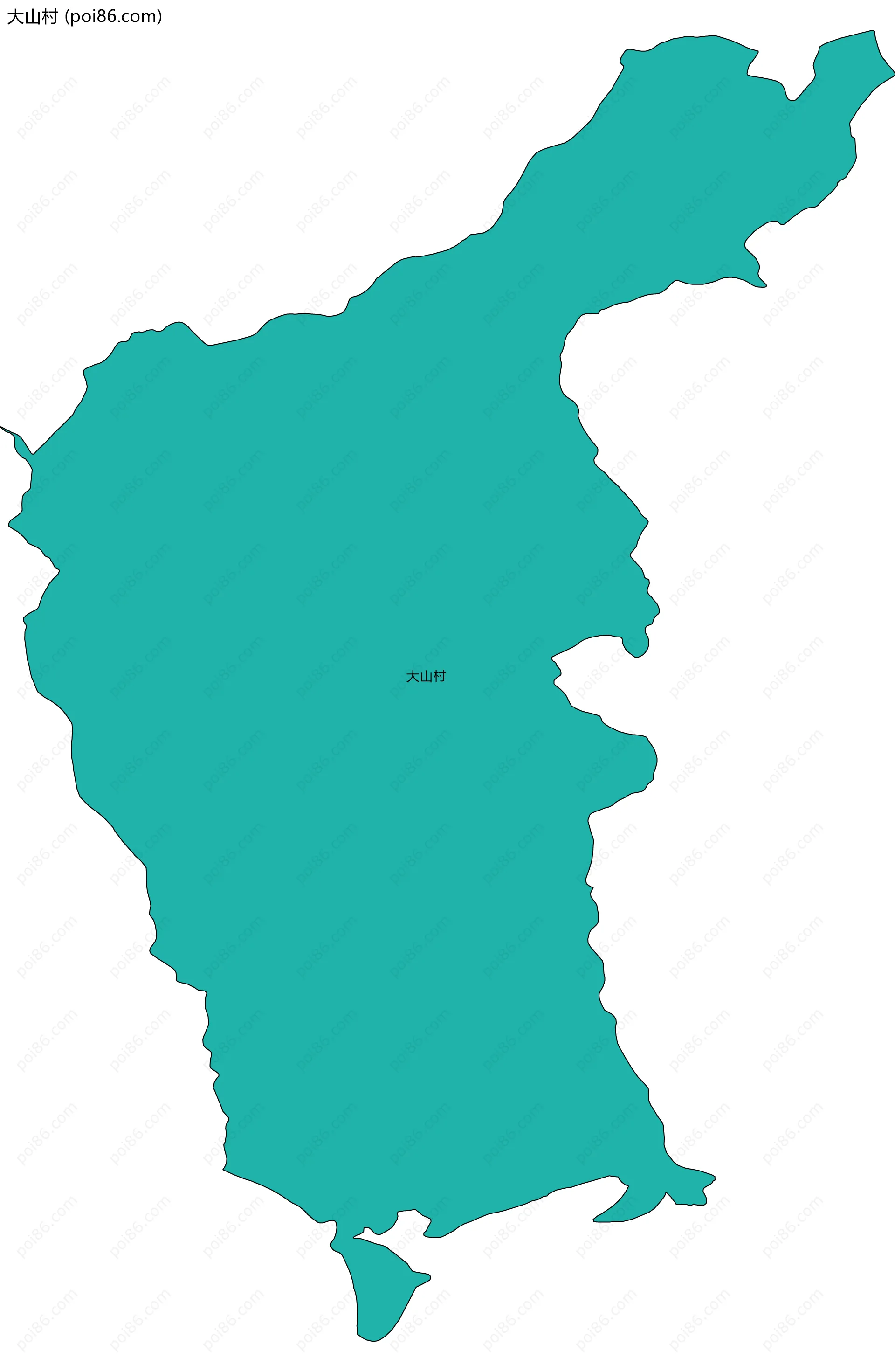 大山村边界地图