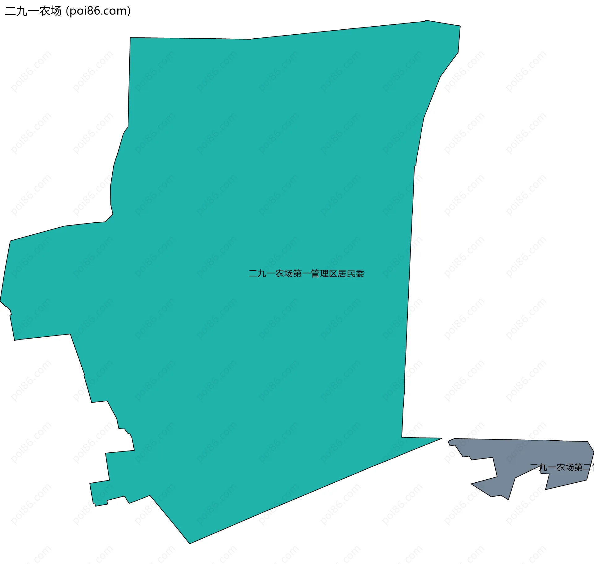 二九一农场边界地图(五级行政区划)