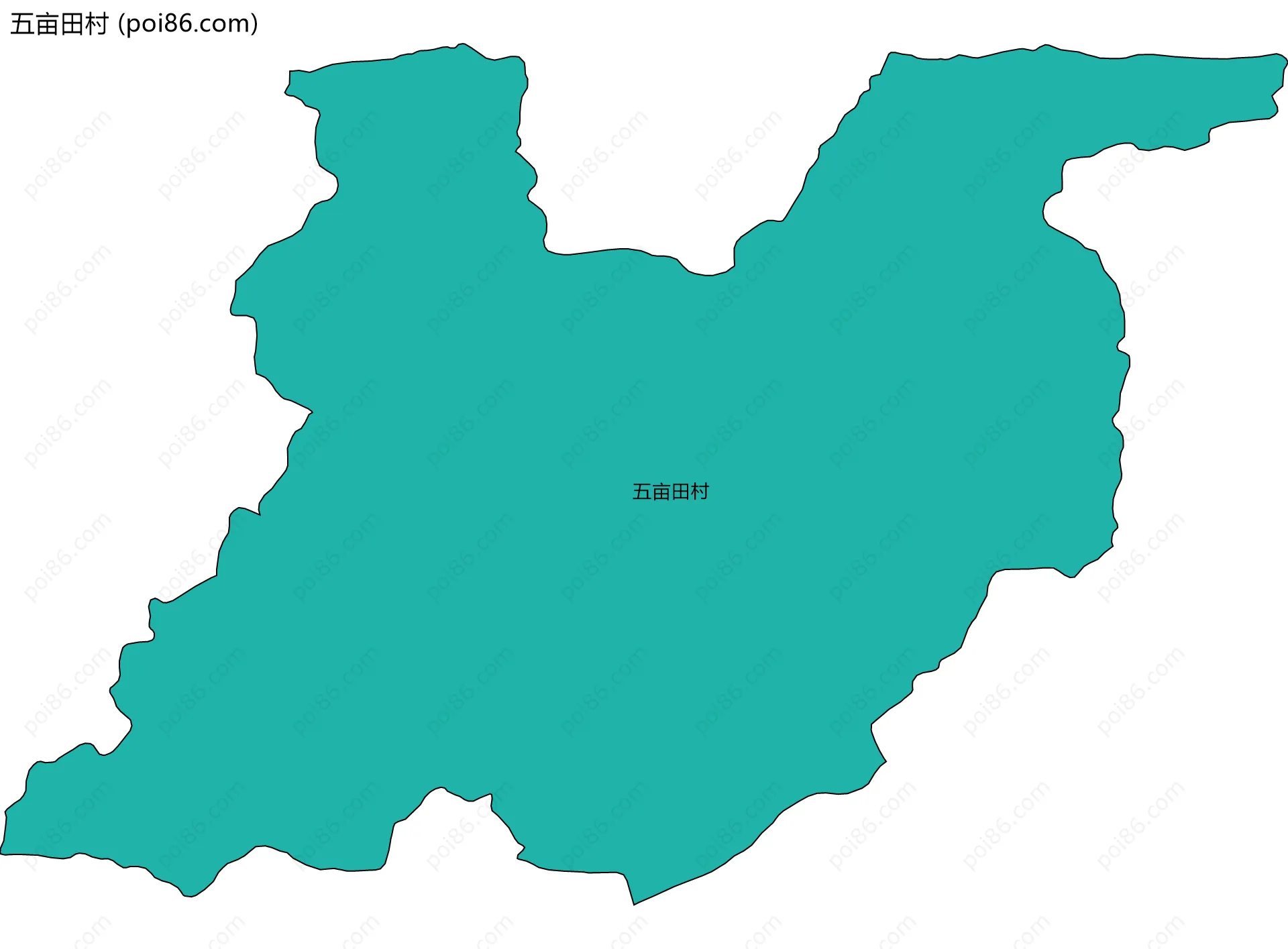 五亩田村边界地图