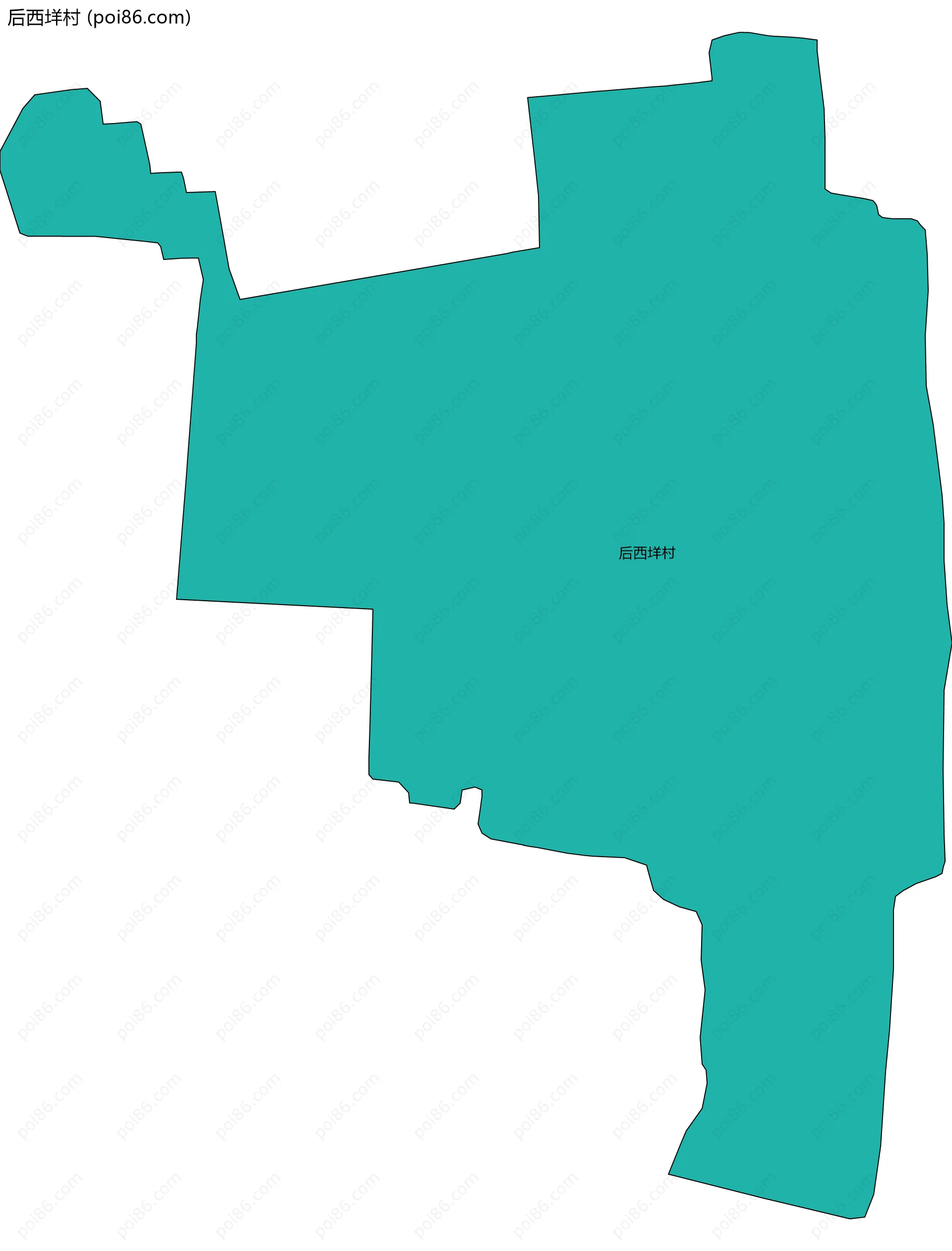 后西垟村边界地图