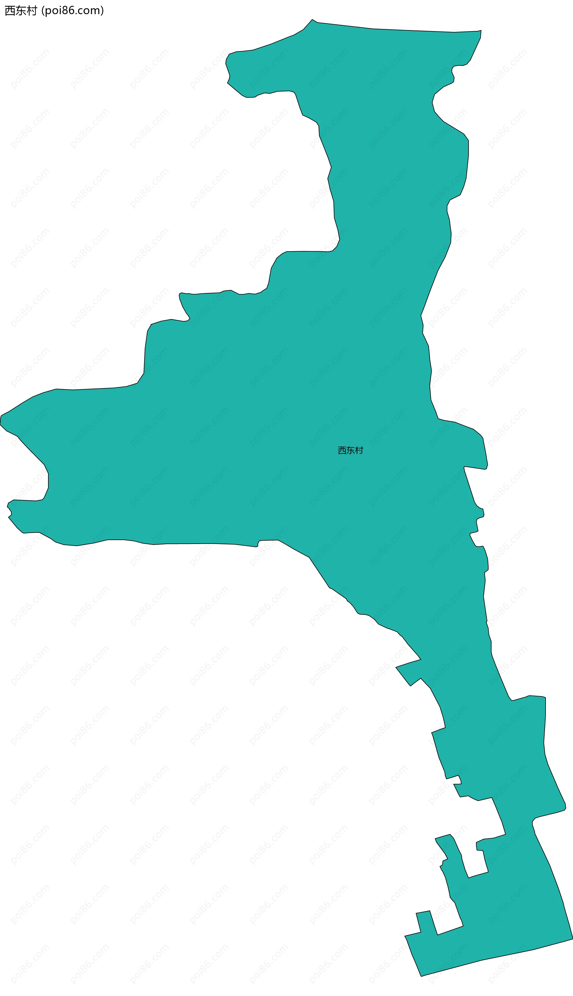 西东村边界地图