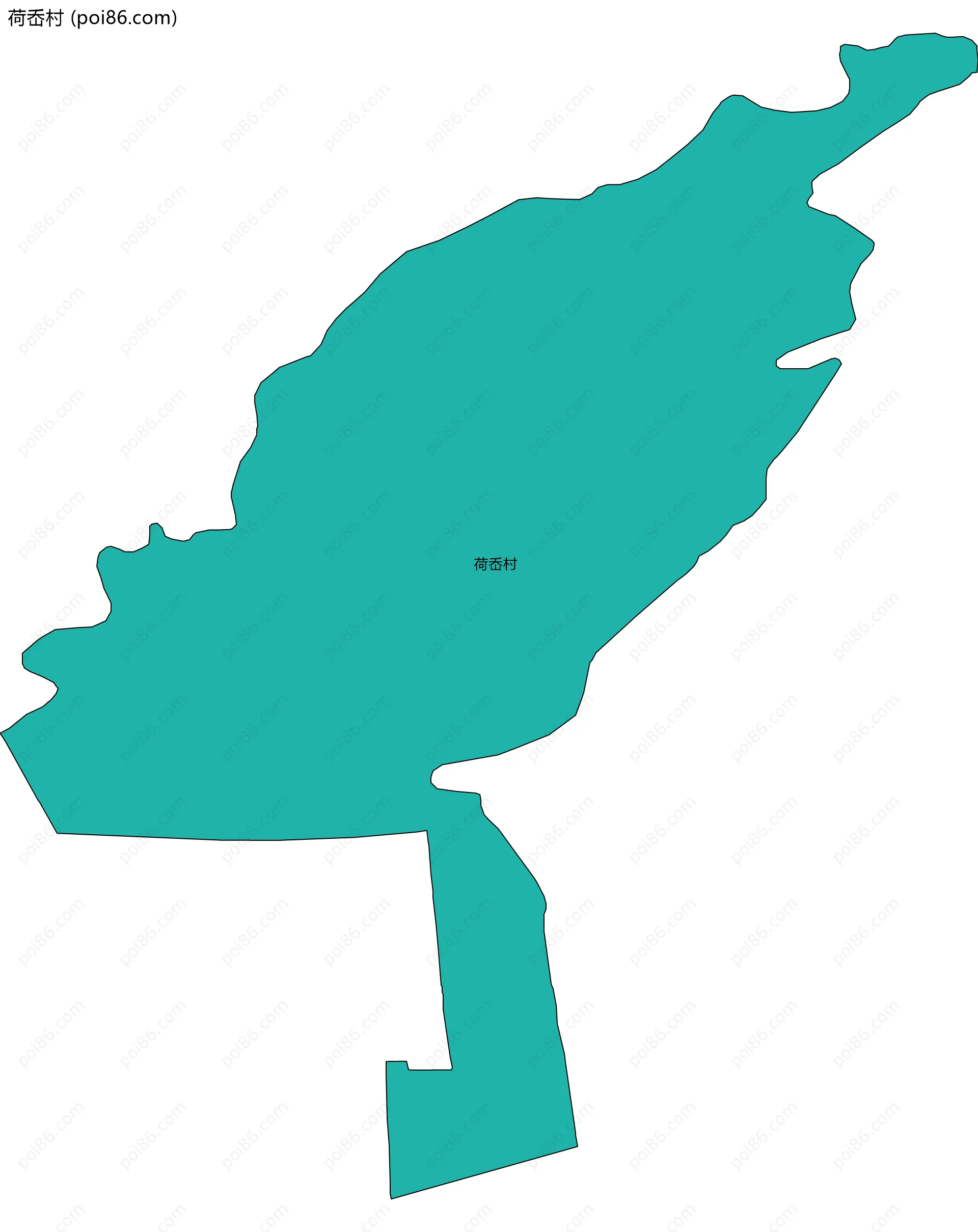 荷岙村边界地图