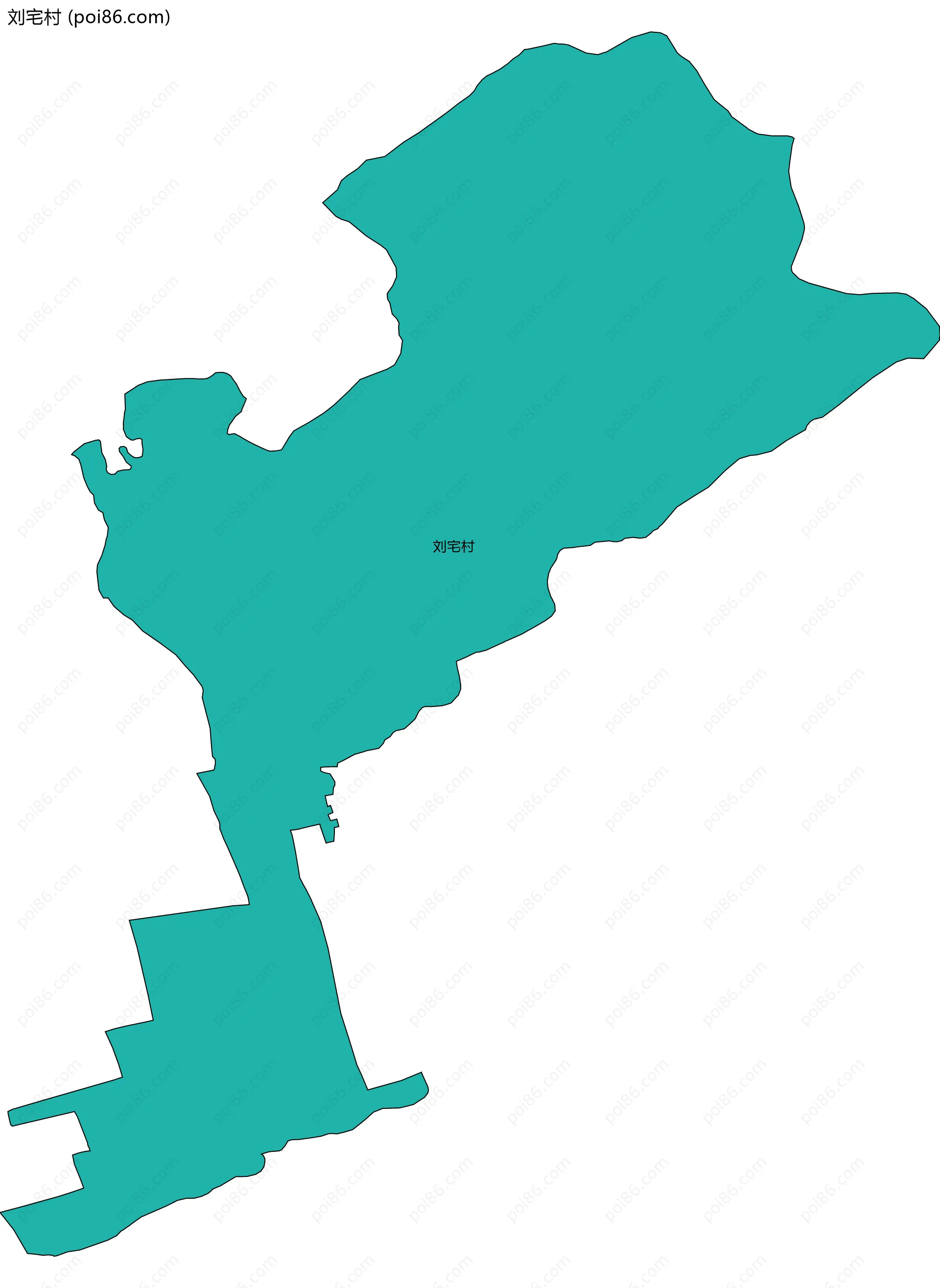 刘宅村边界地图