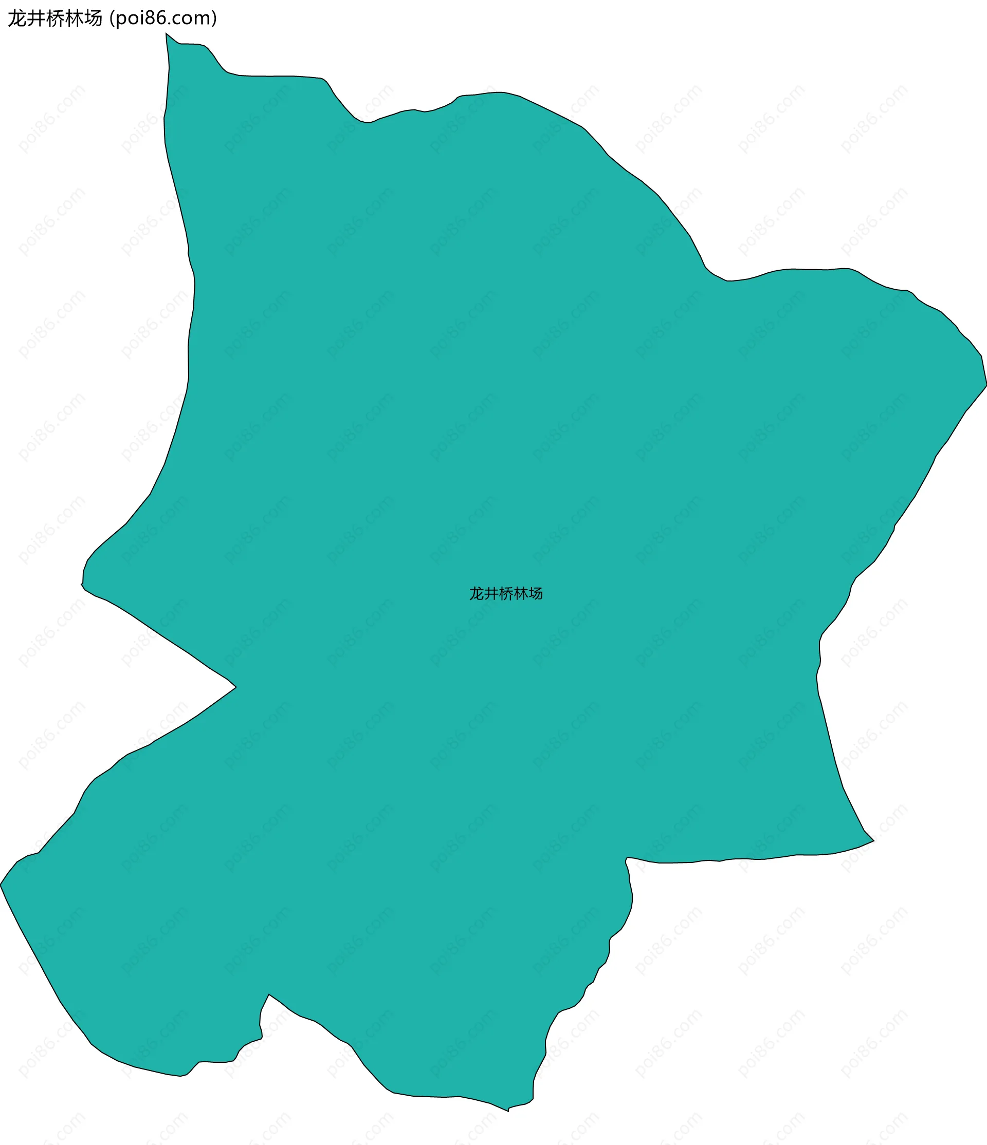 龙井桥林场边界地图(五级行政区划)