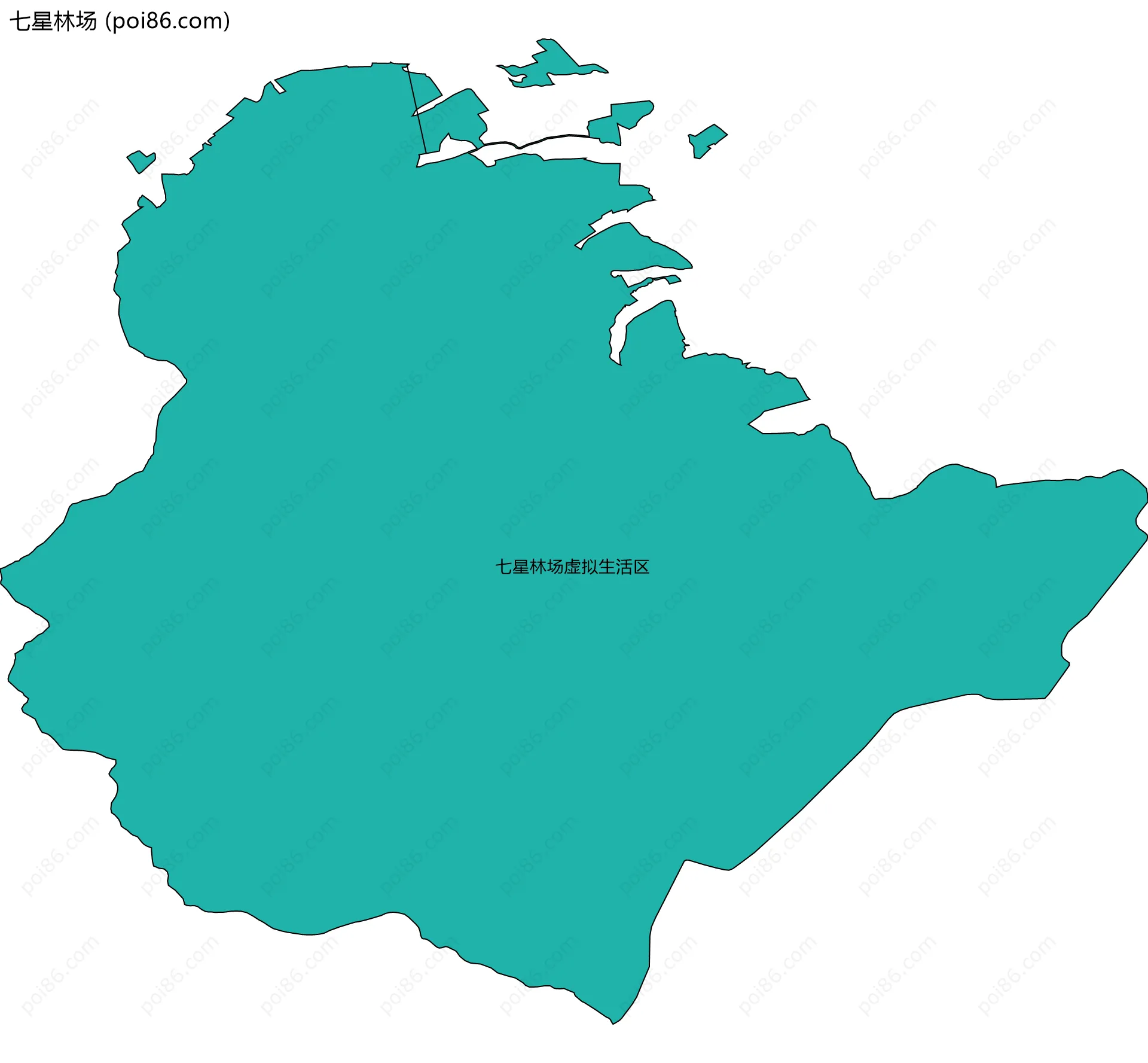 七星林场边界地图(五级行政区划)