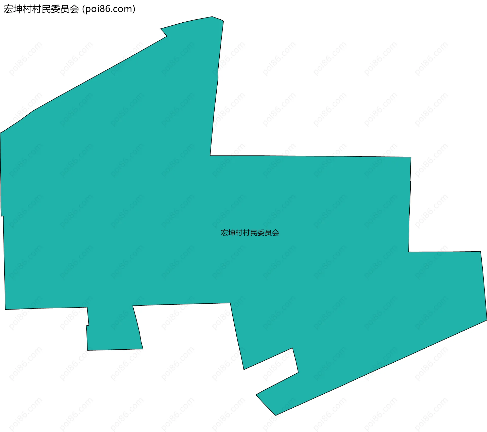 宏坤村村民委员会边界地图