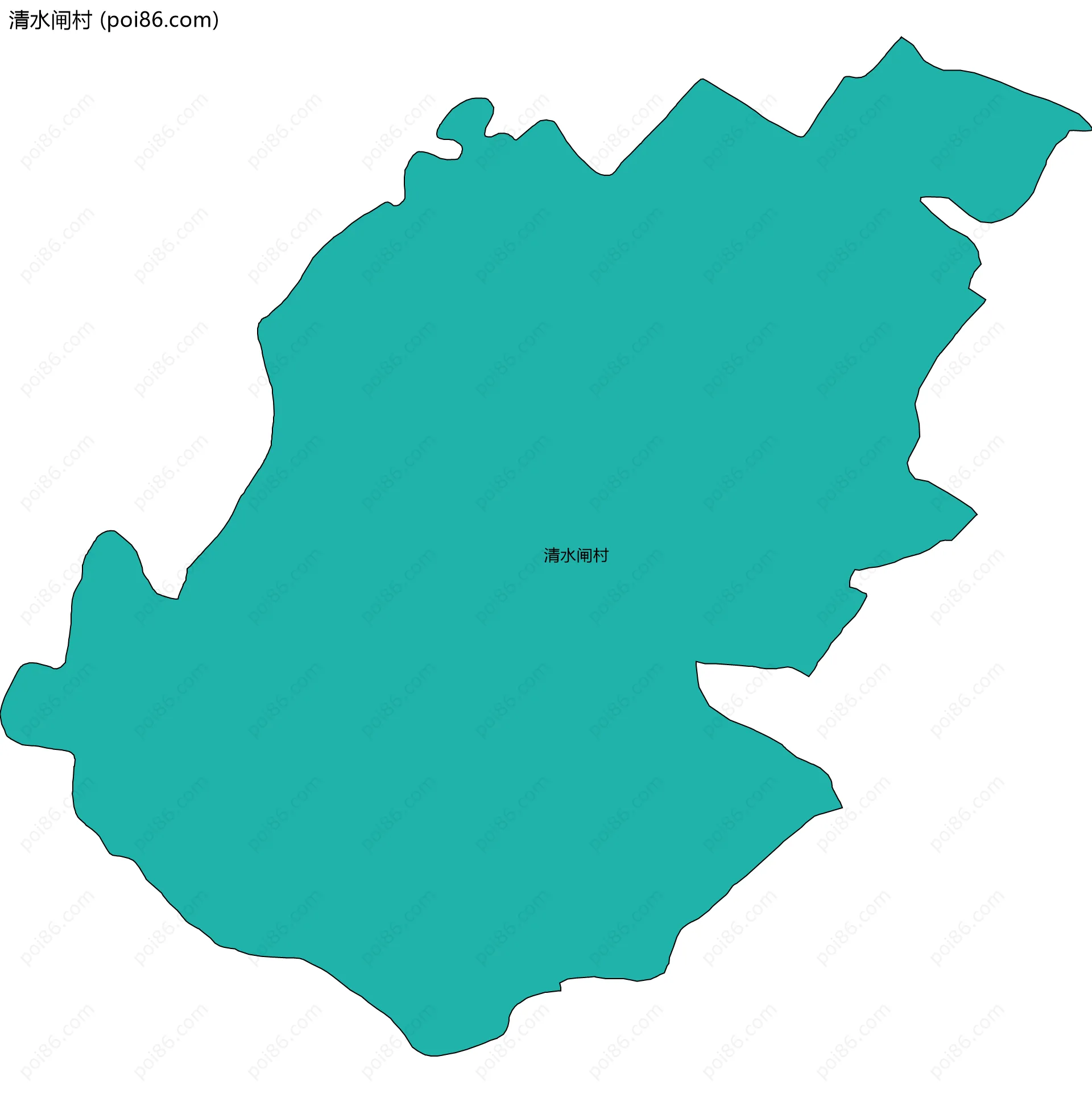 清水闸村边界地图