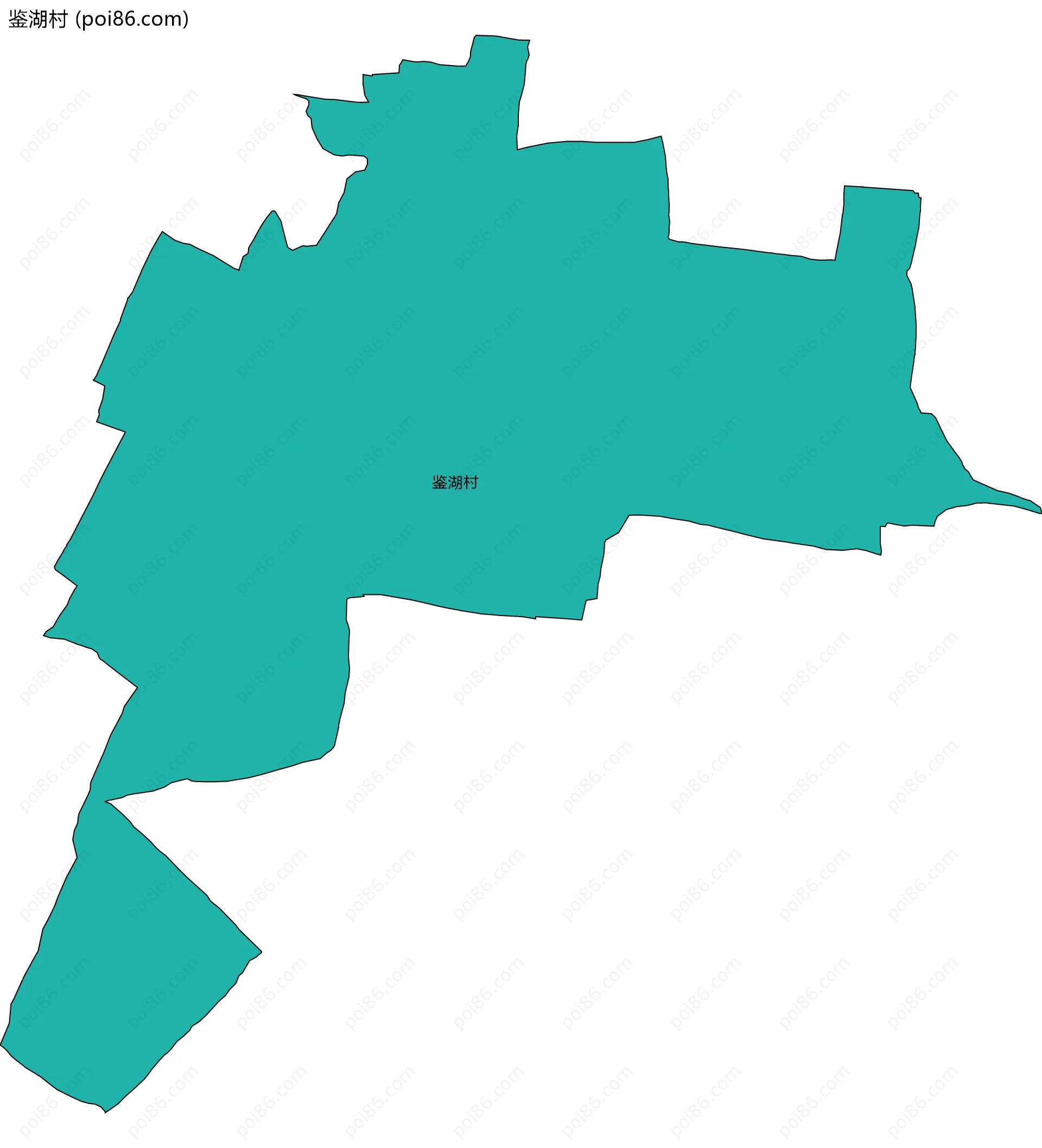 鉴湖村边界地图