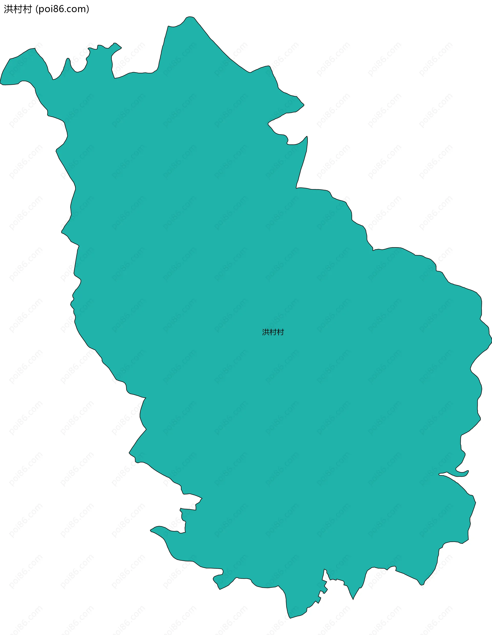 洪村村边界地图
