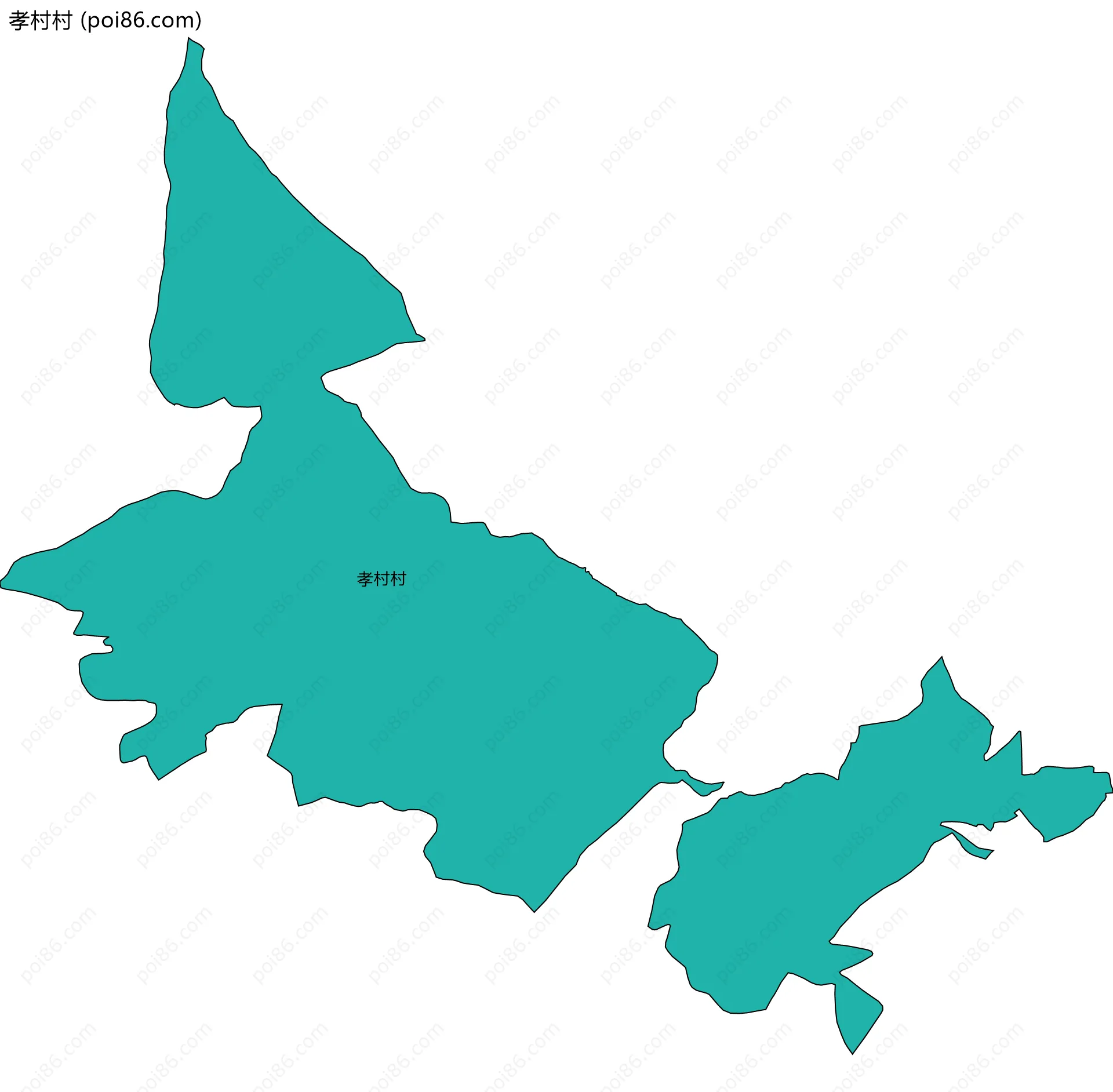 孝村村边界地图