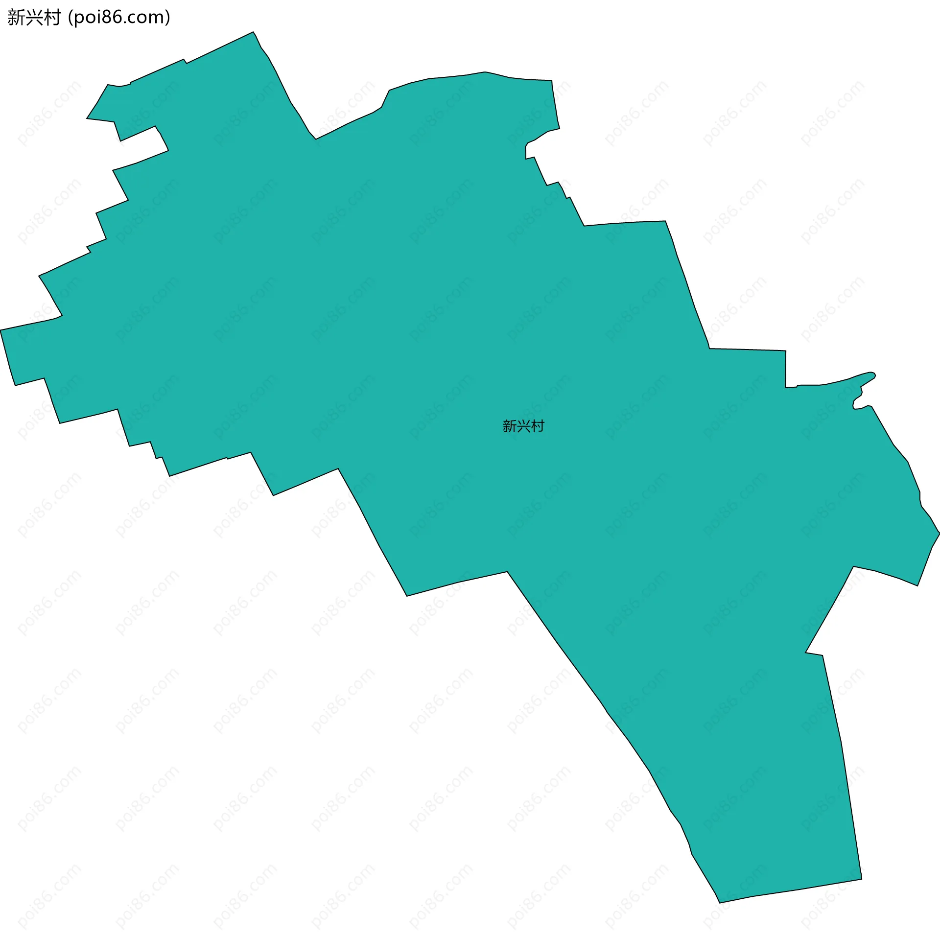 新兴村边界地图
