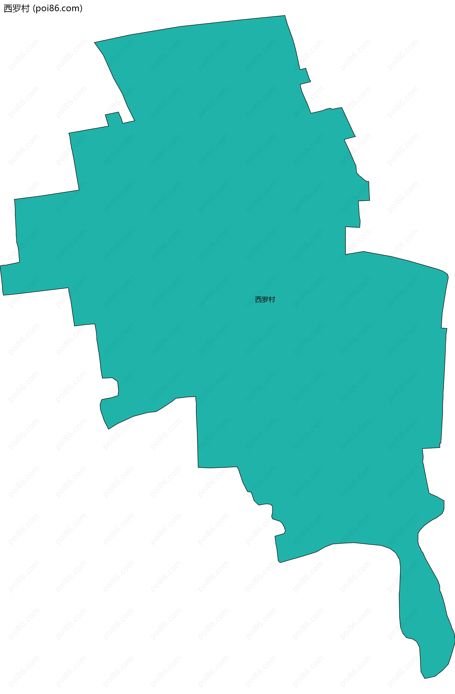 西罗村边界地图