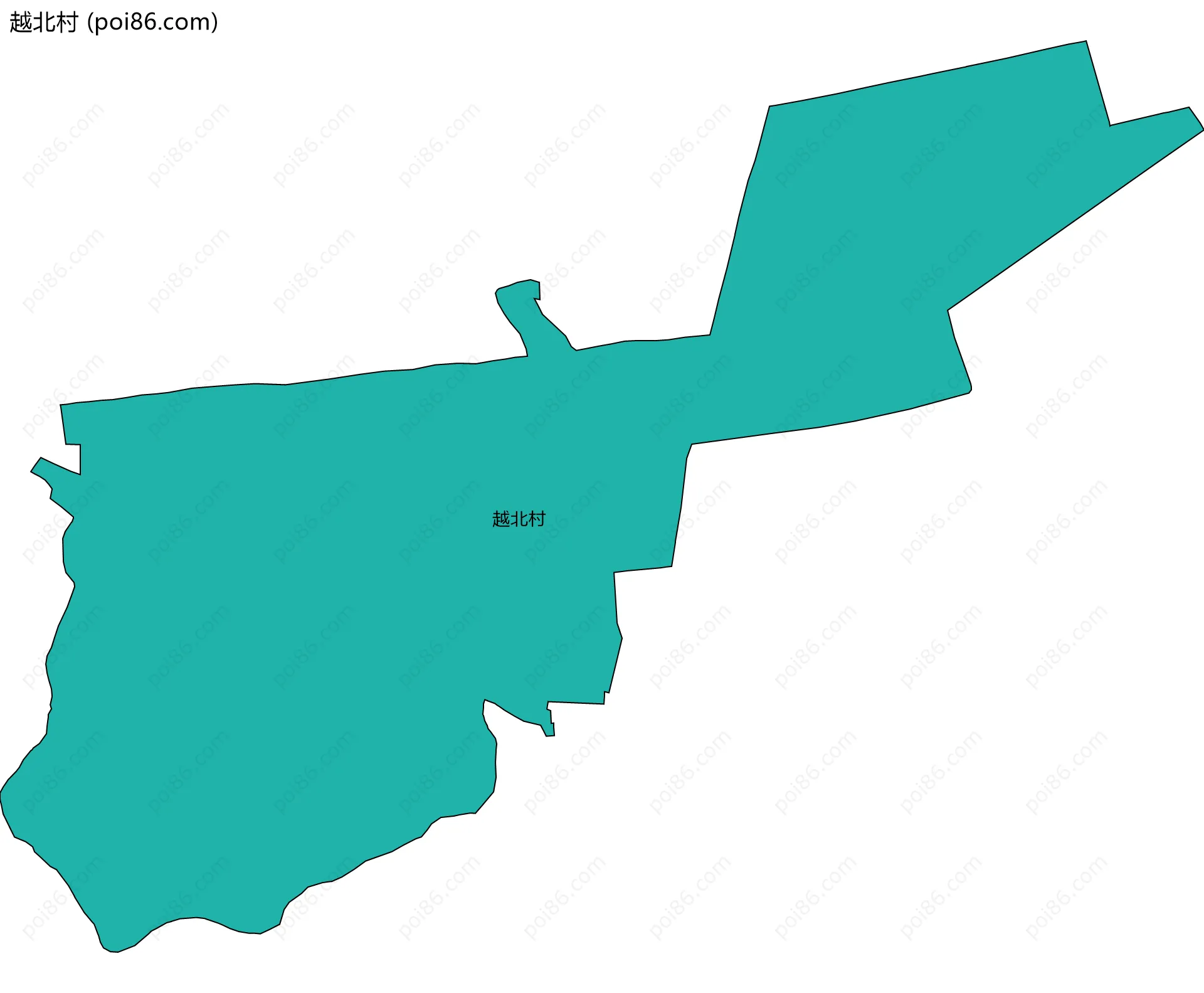 越北村边界地图