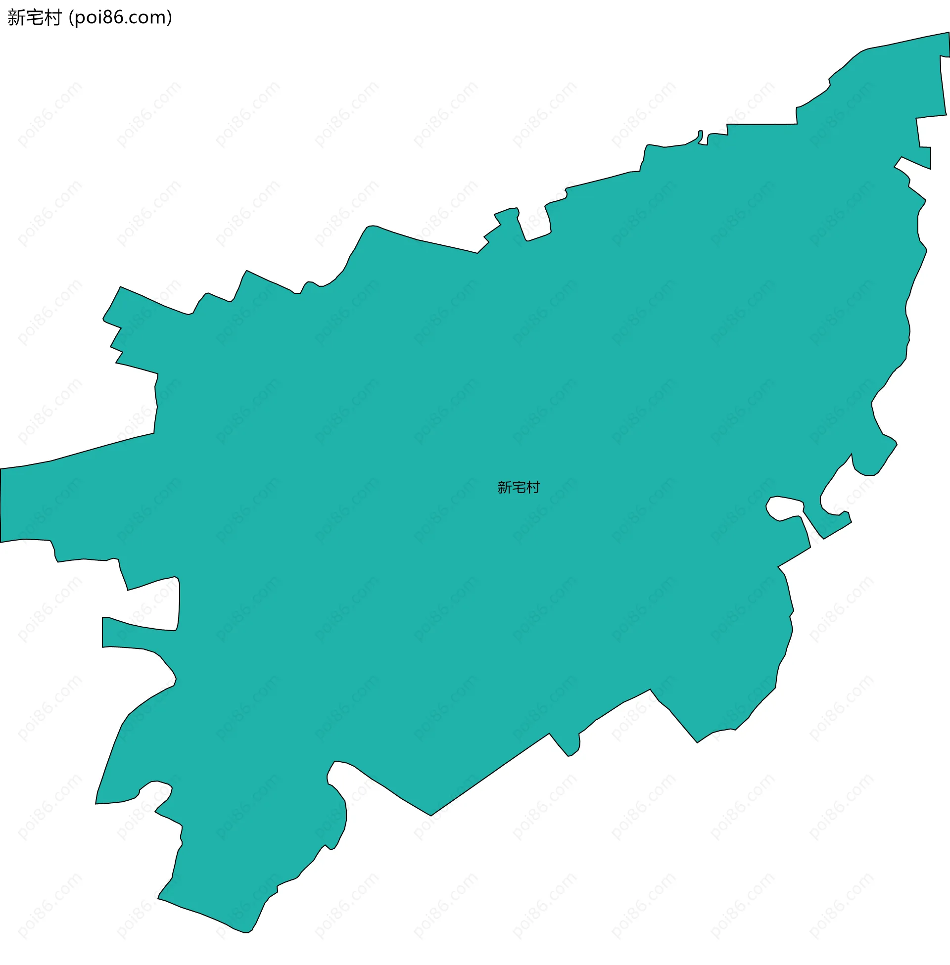 新宅村边界地图