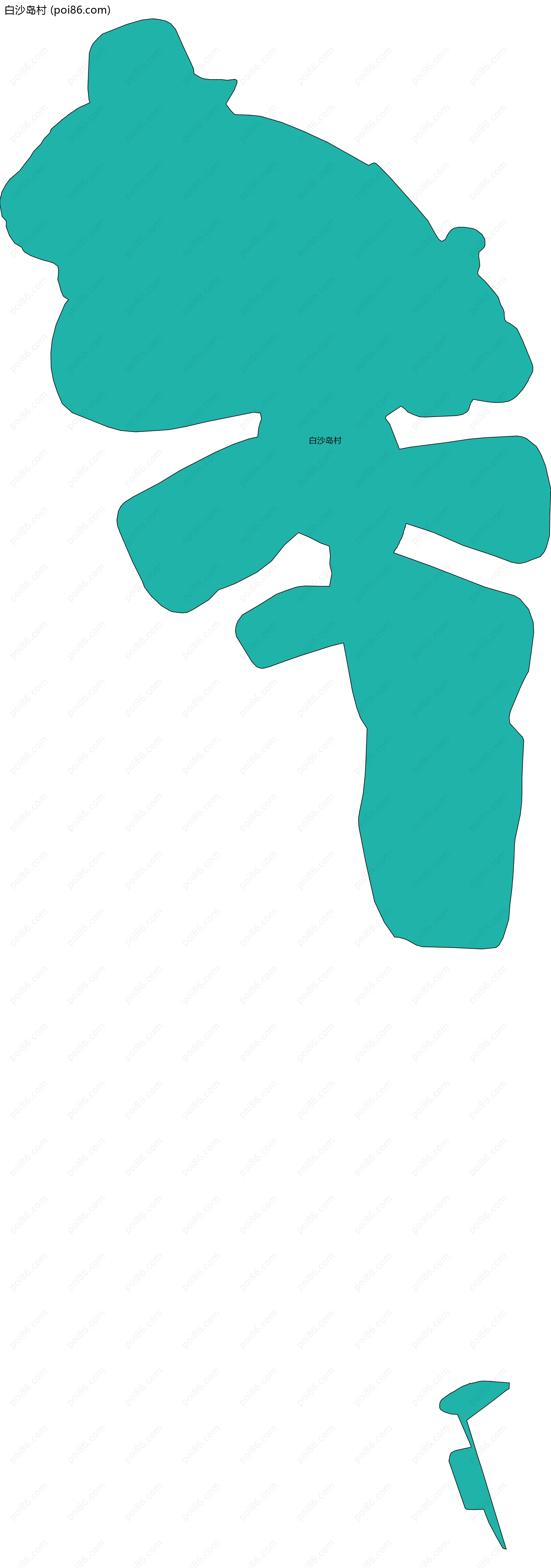 白沙岛村边界地图