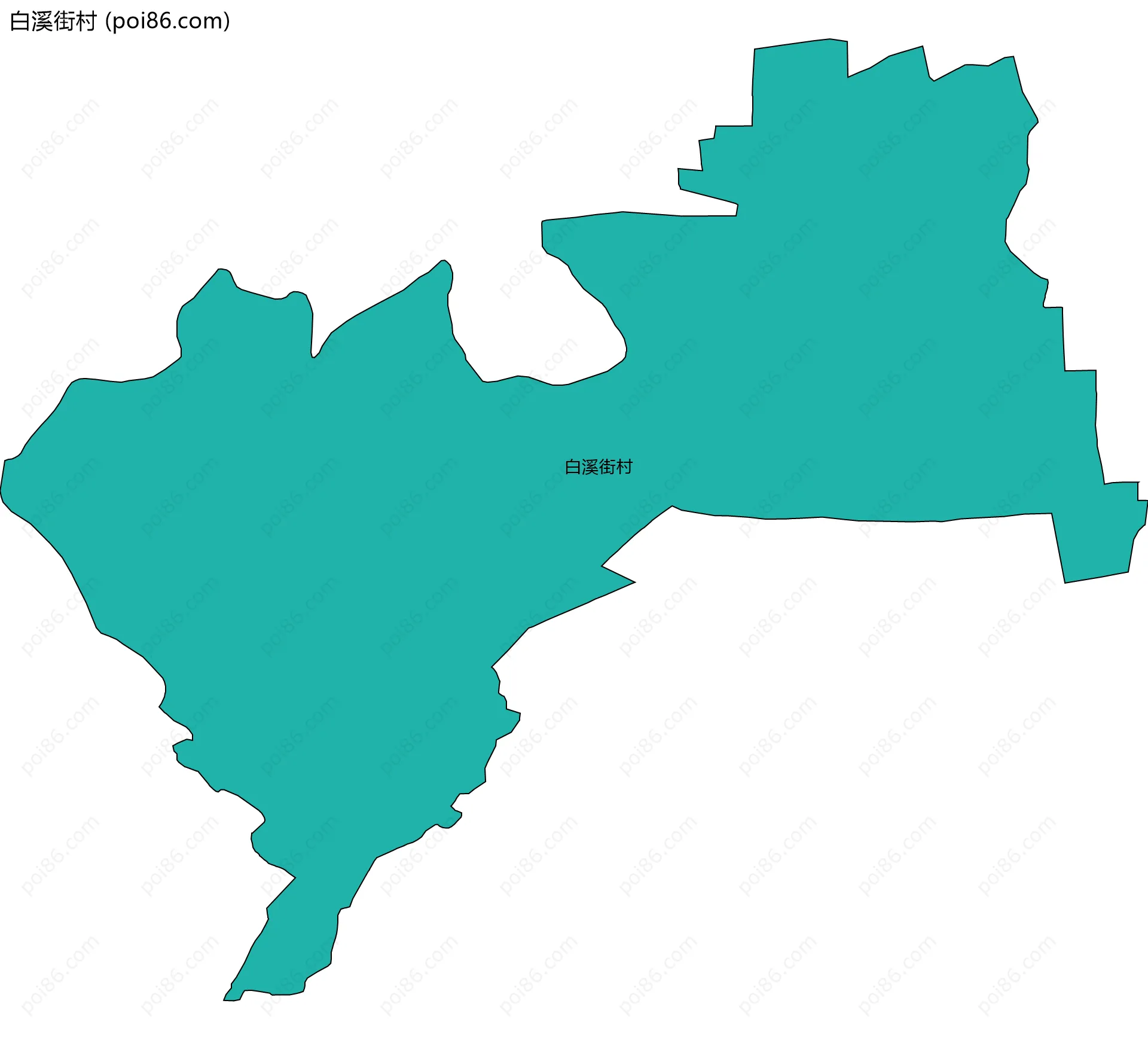 白溪街村边界地图