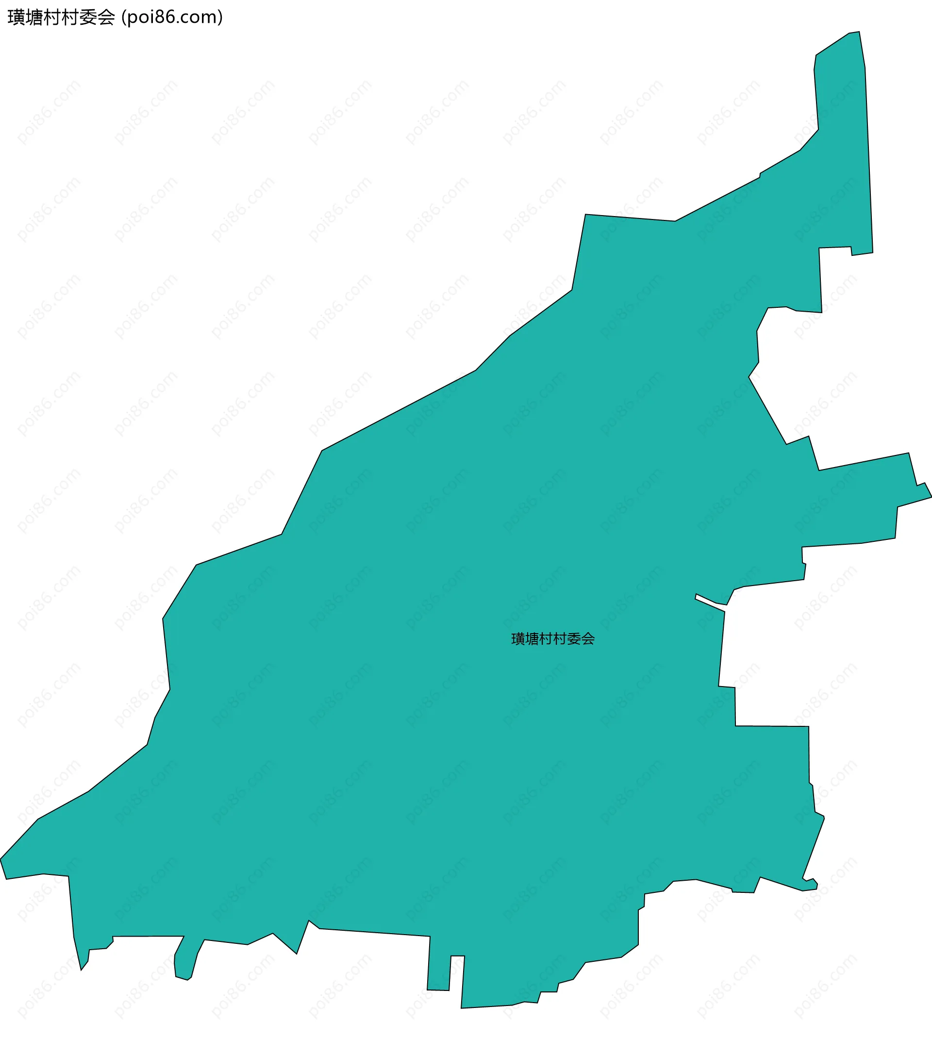 璜塘村村委会边界地图