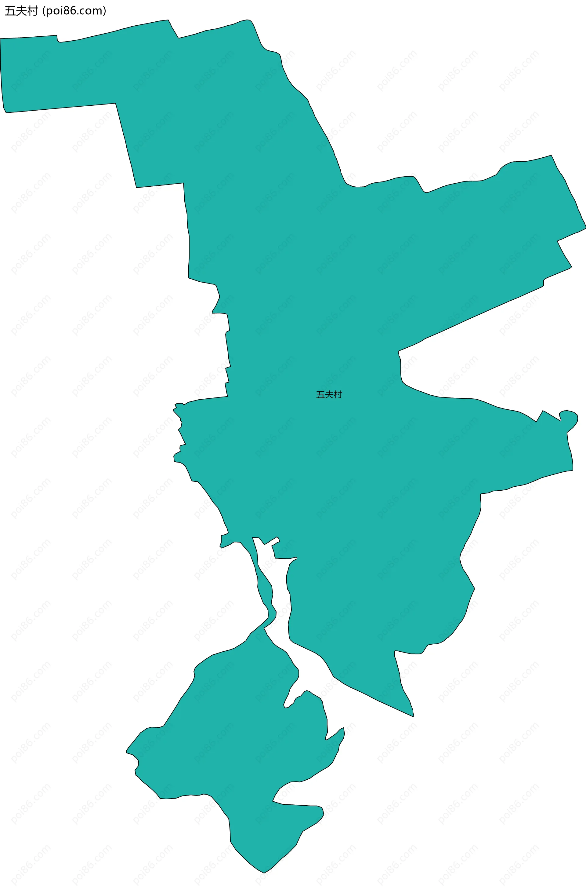 五夫村边界地图