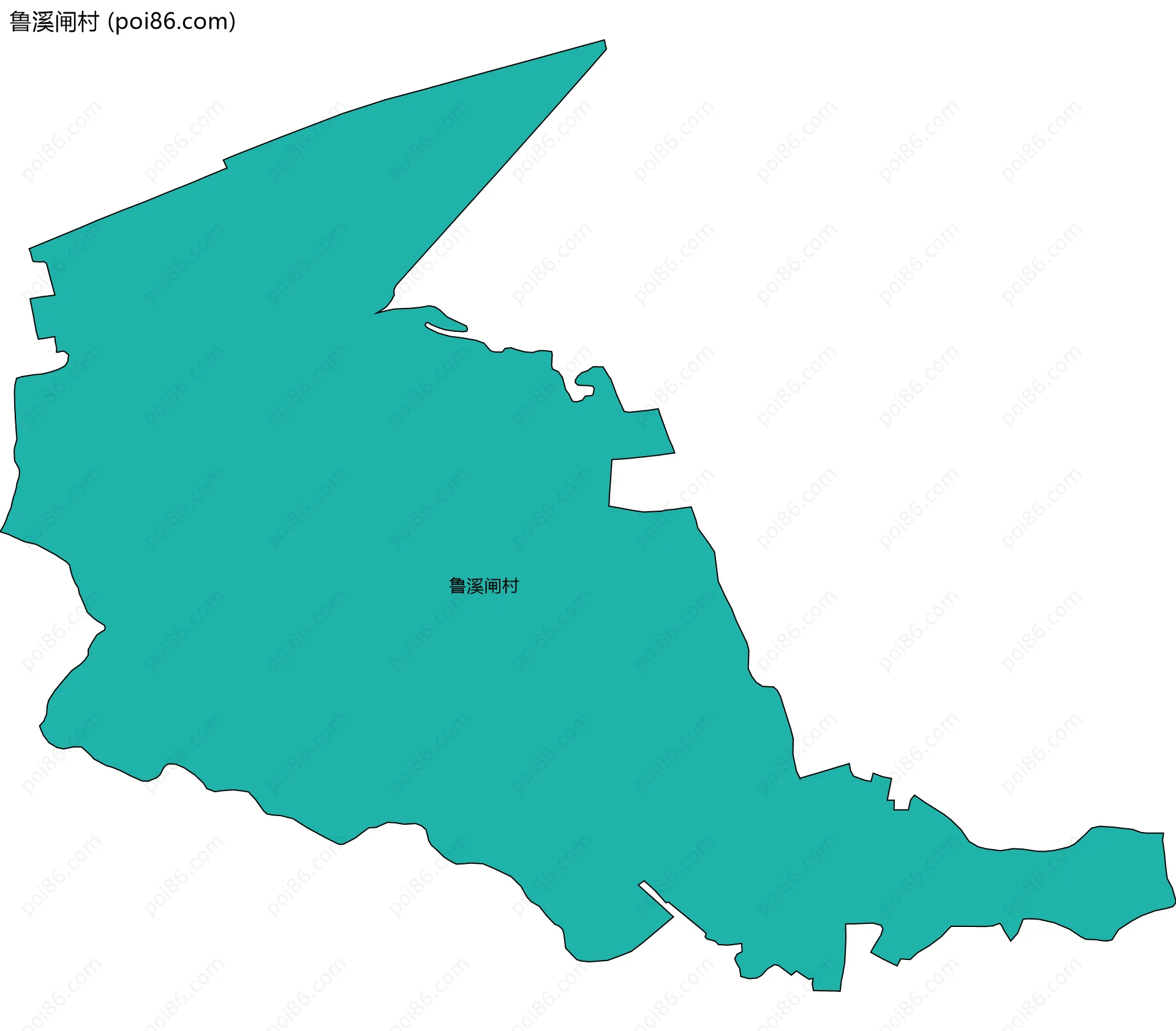 鲁溪闸村边界地图