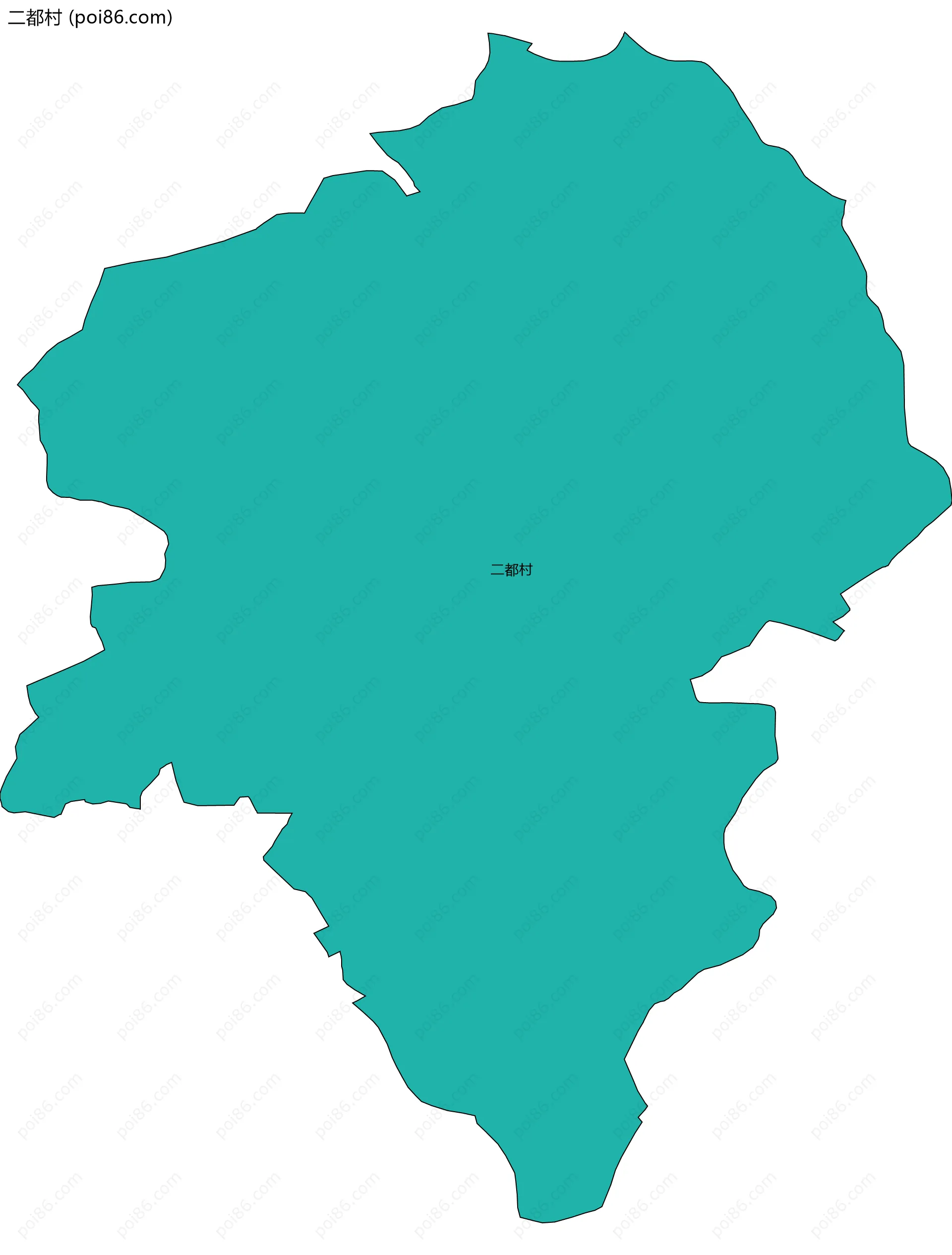 二都村边界地图