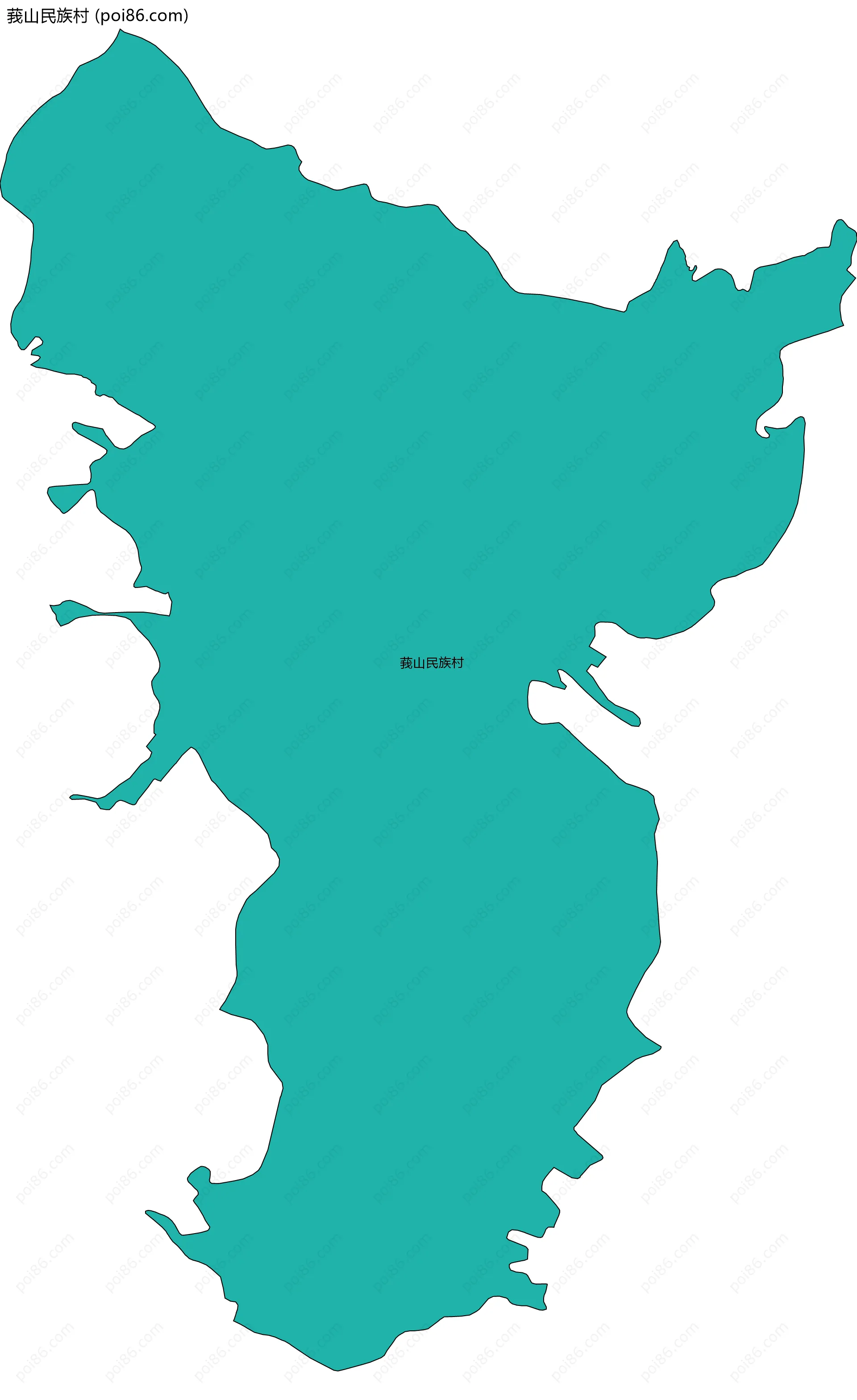 莪山民族村边界地图