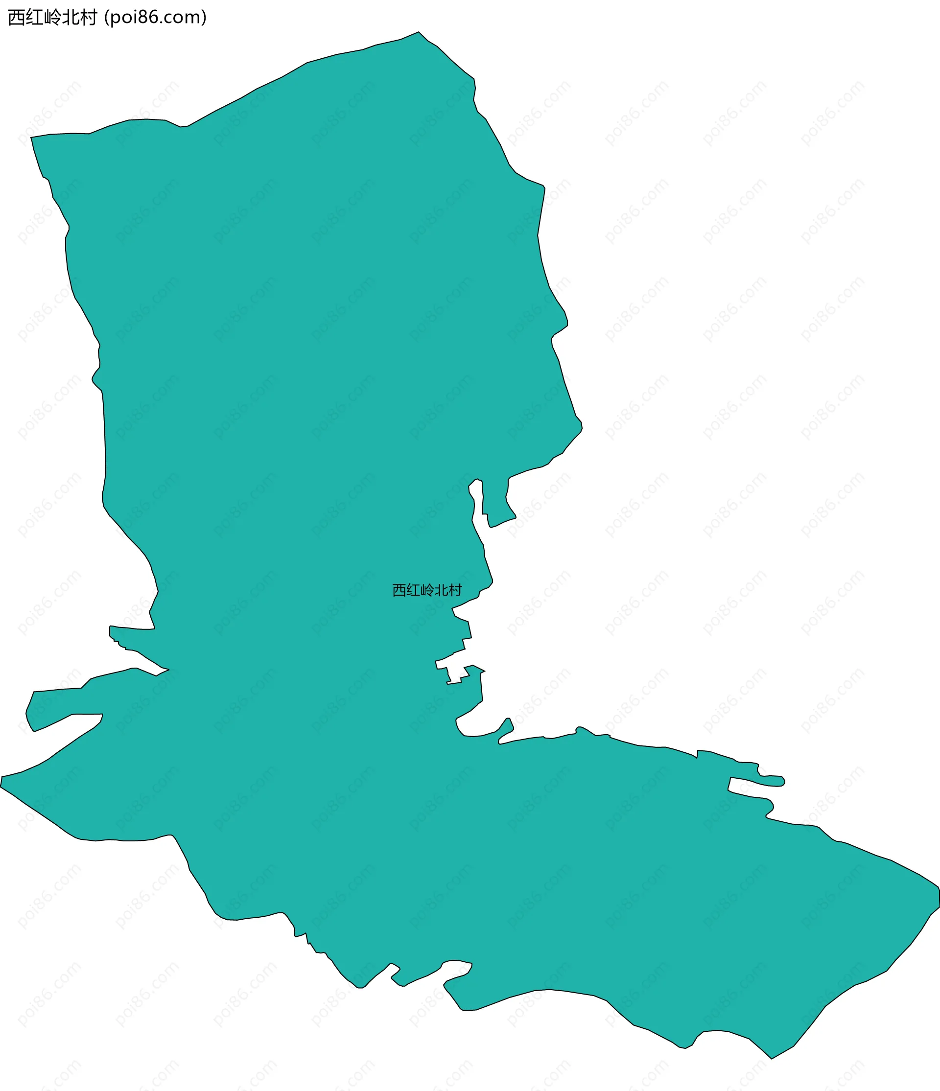西红岭北村边界地图