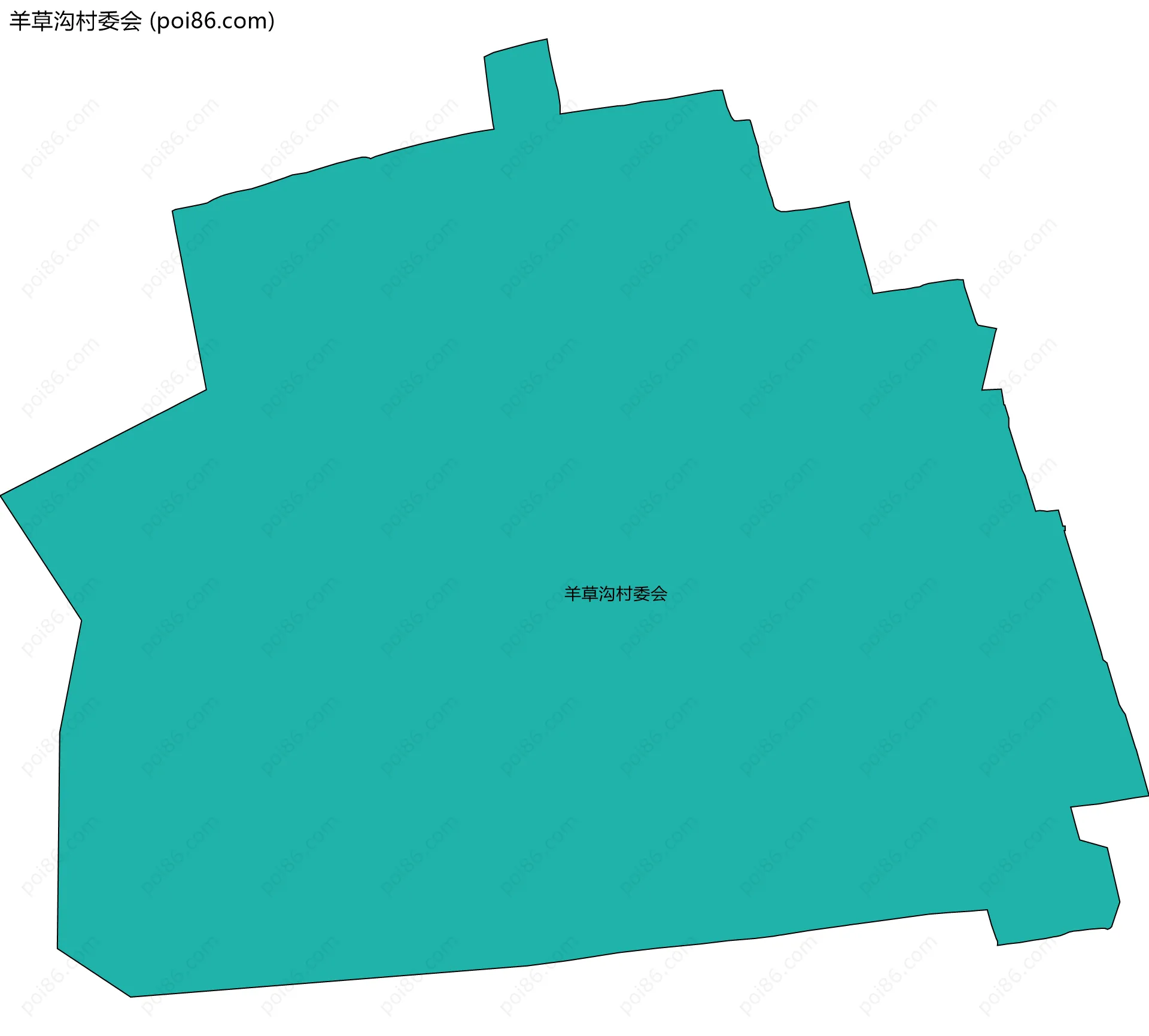 羊草沟村委会边界地图