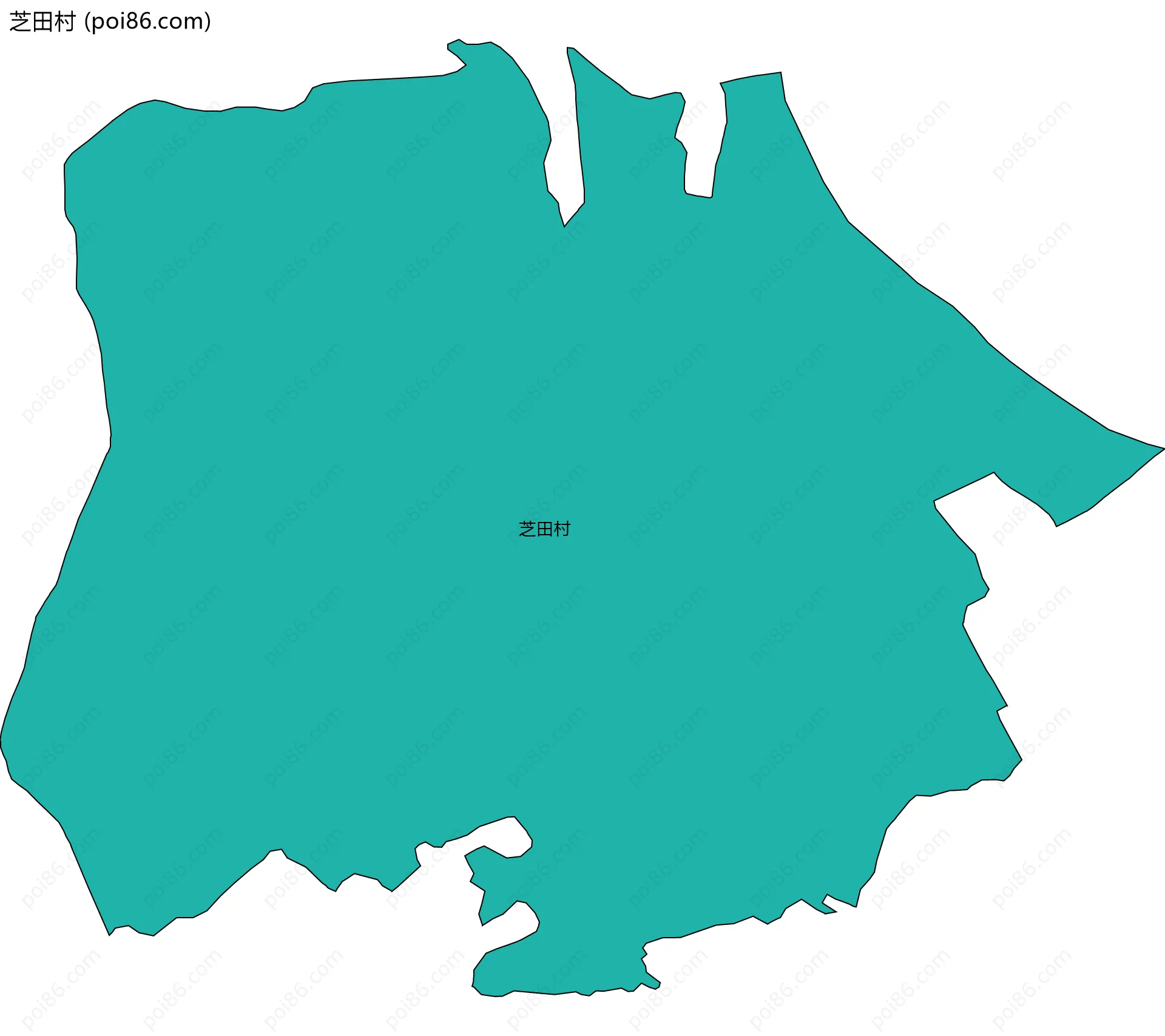 芝田村边界地图
