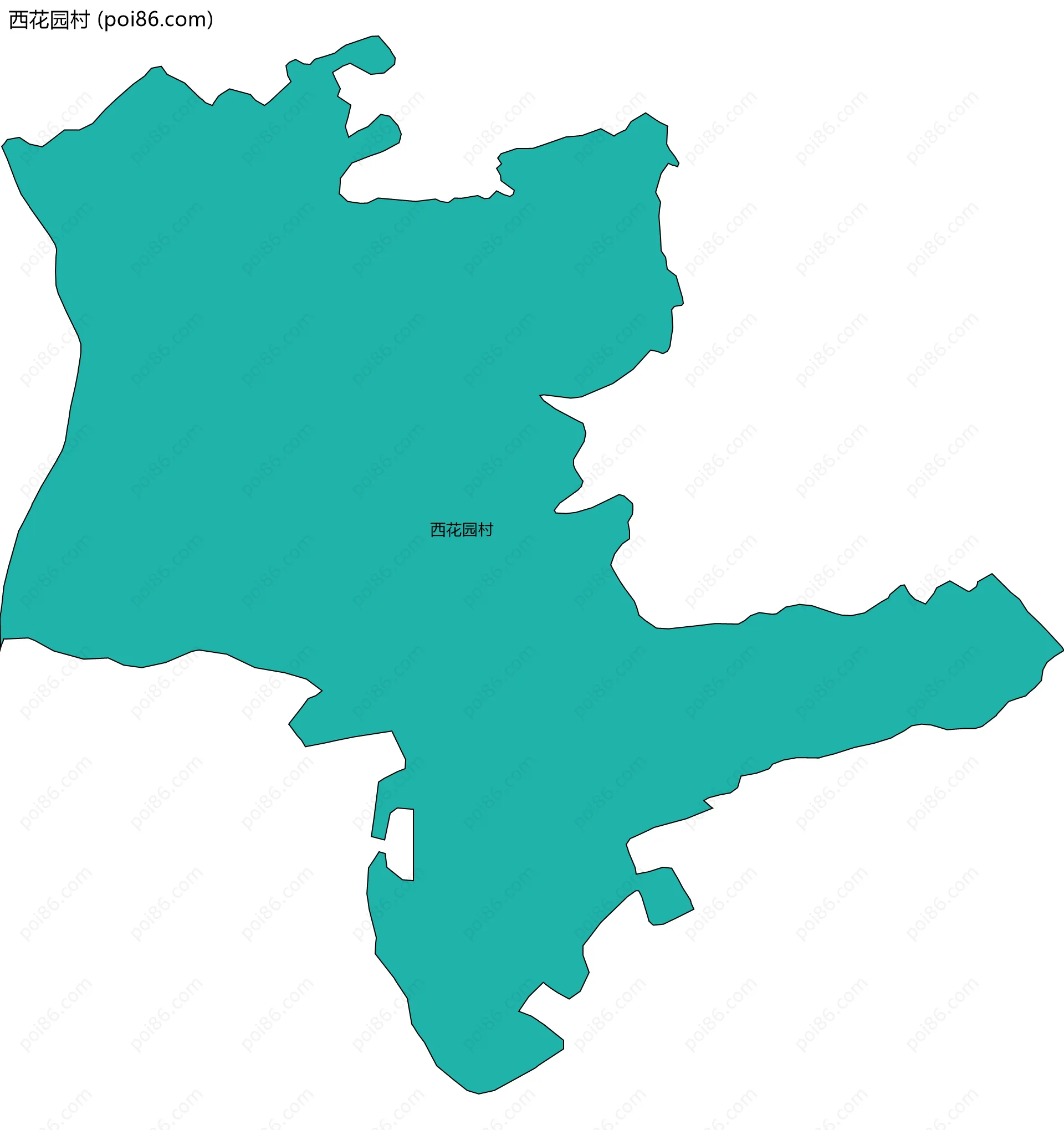 西花园村边界地图
