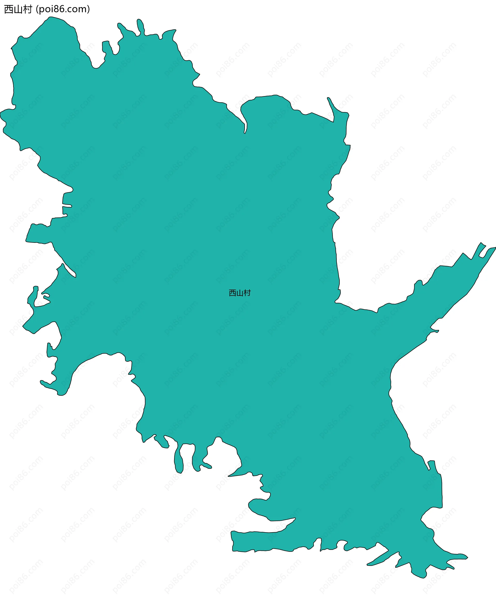 西山村边界地图