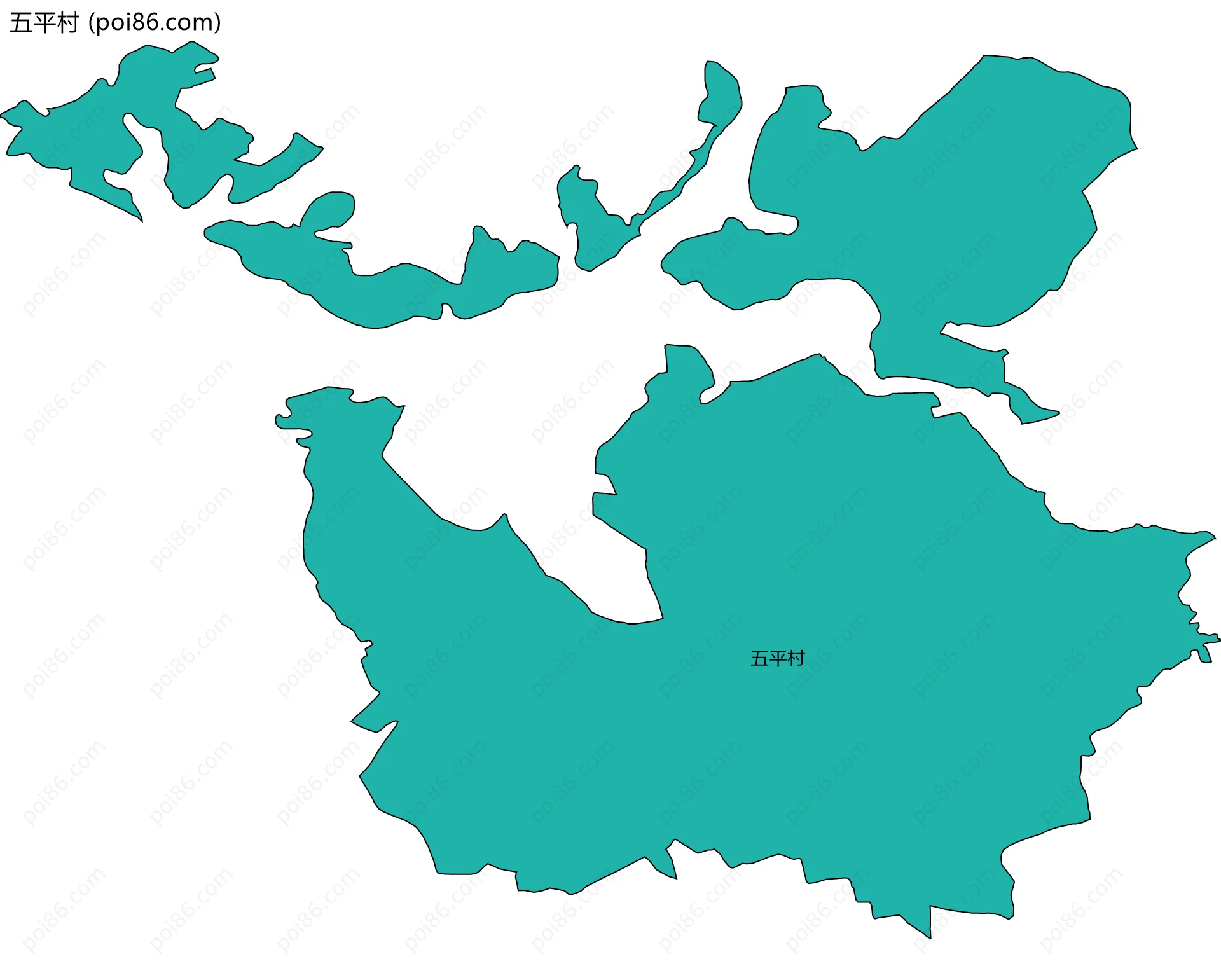 五平村边界地图