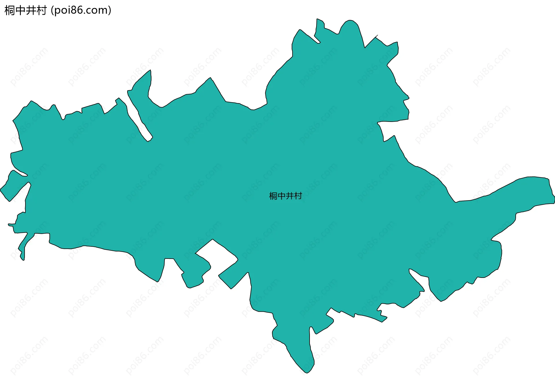 桐中井村边界地图