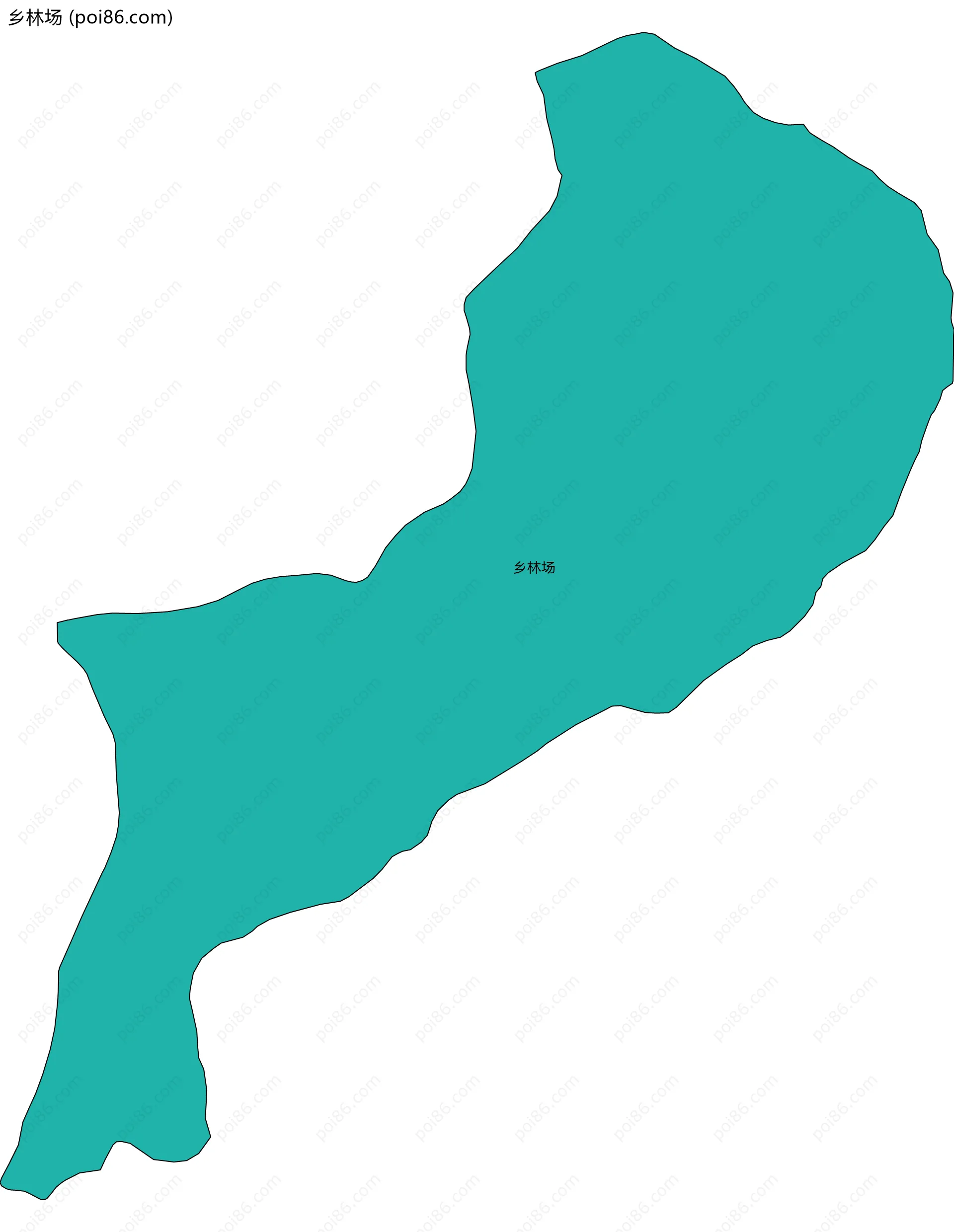 乡林场边界地图(五级行政区划)