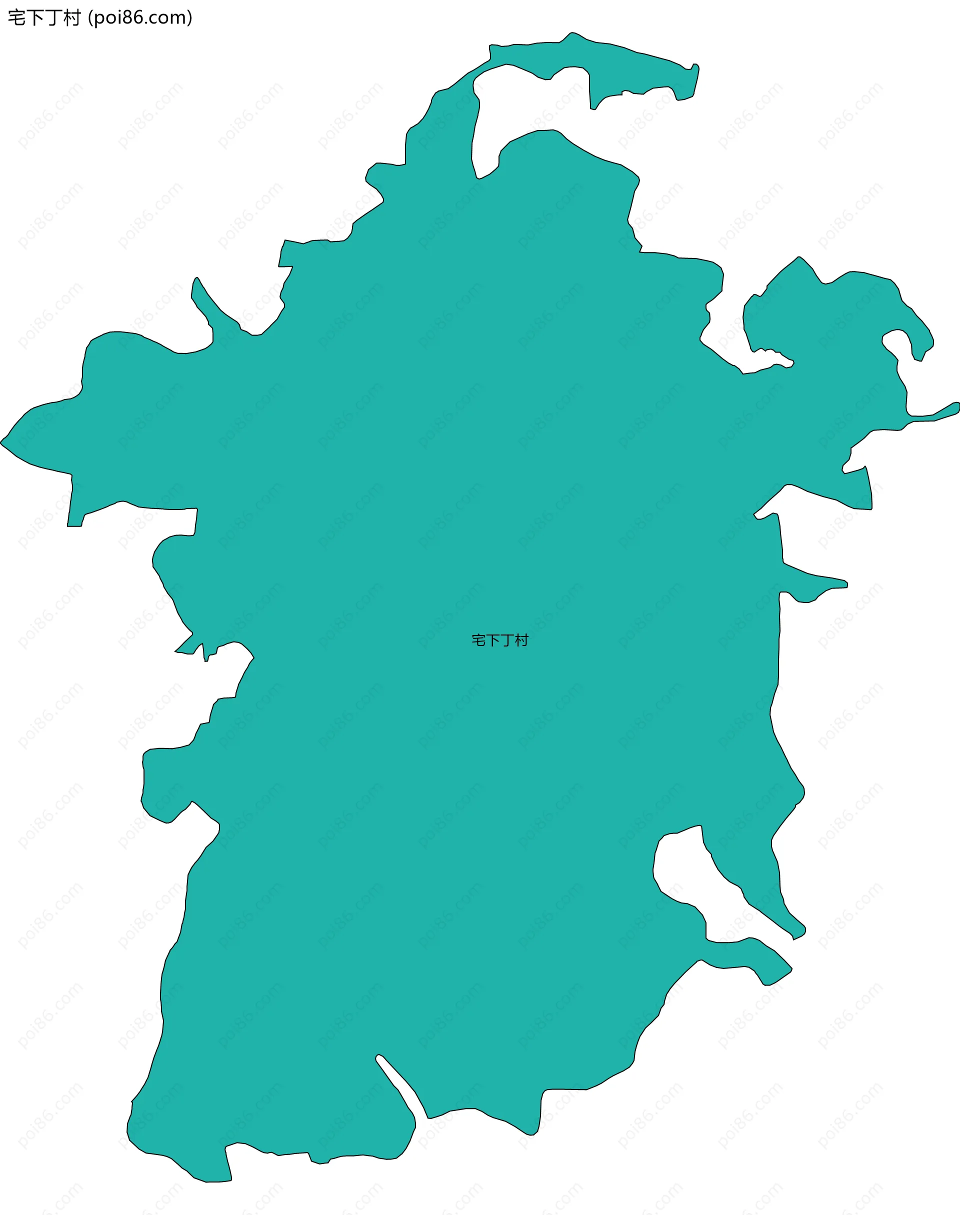 宅下丁村边界地图