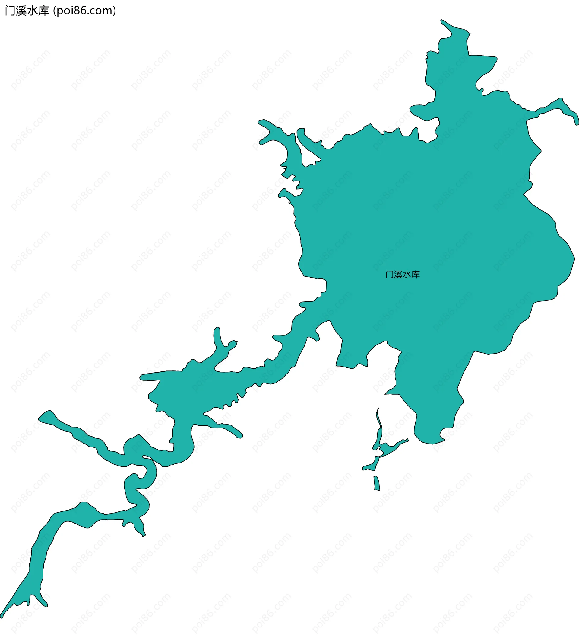 门溪水库边界地图