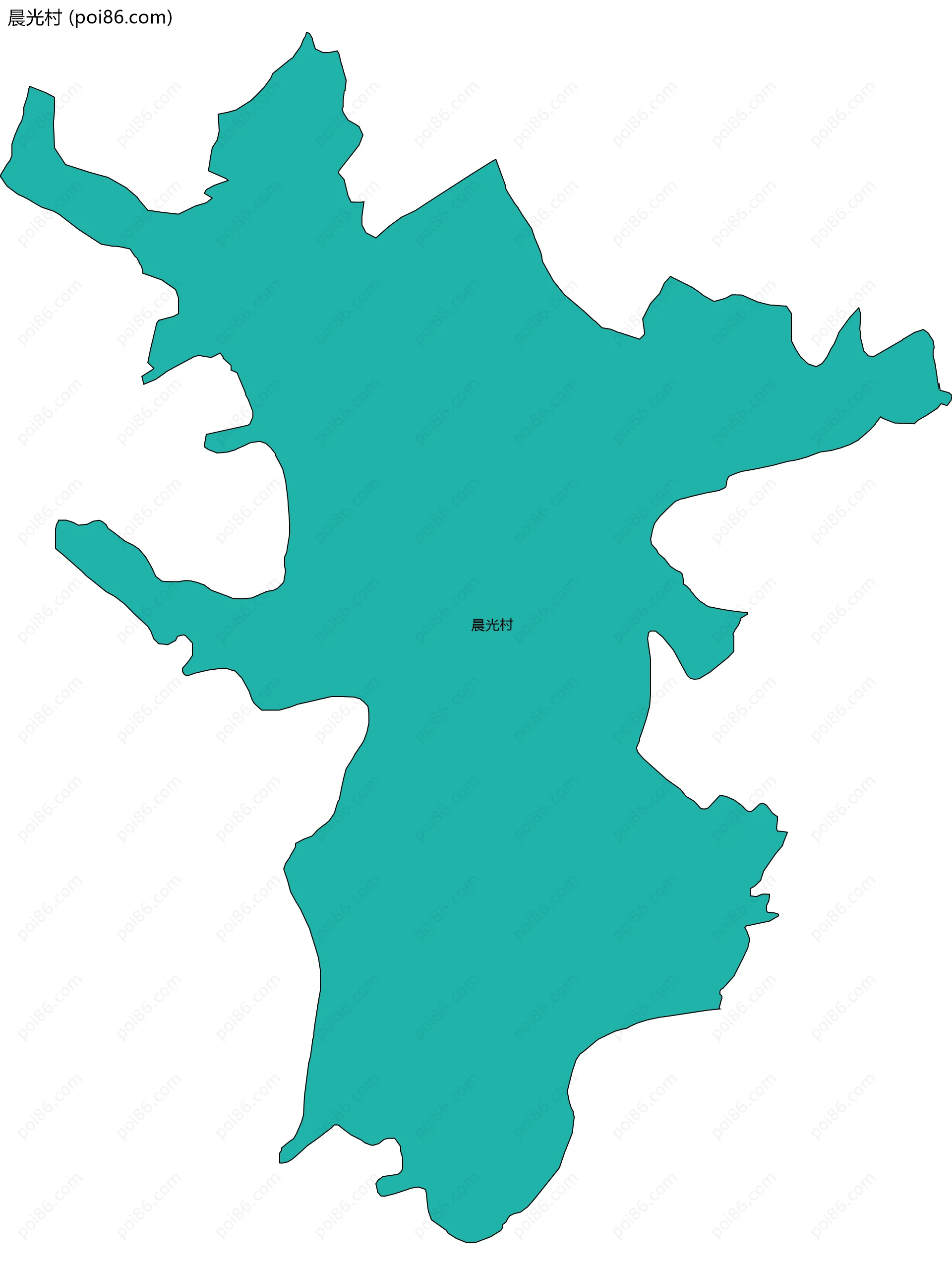 晨光村边界地图