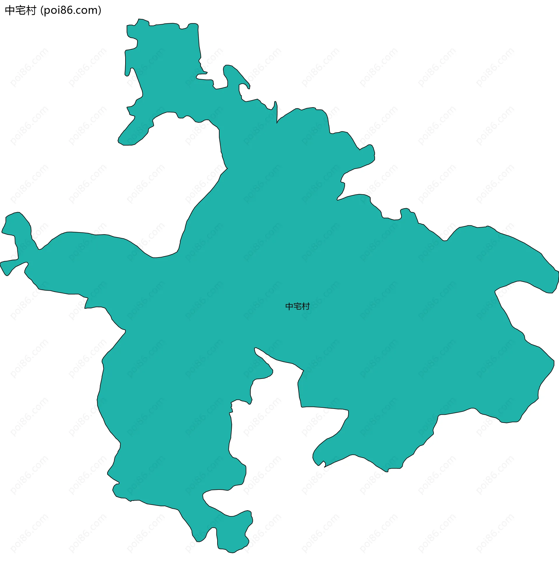 中宅村边界地图