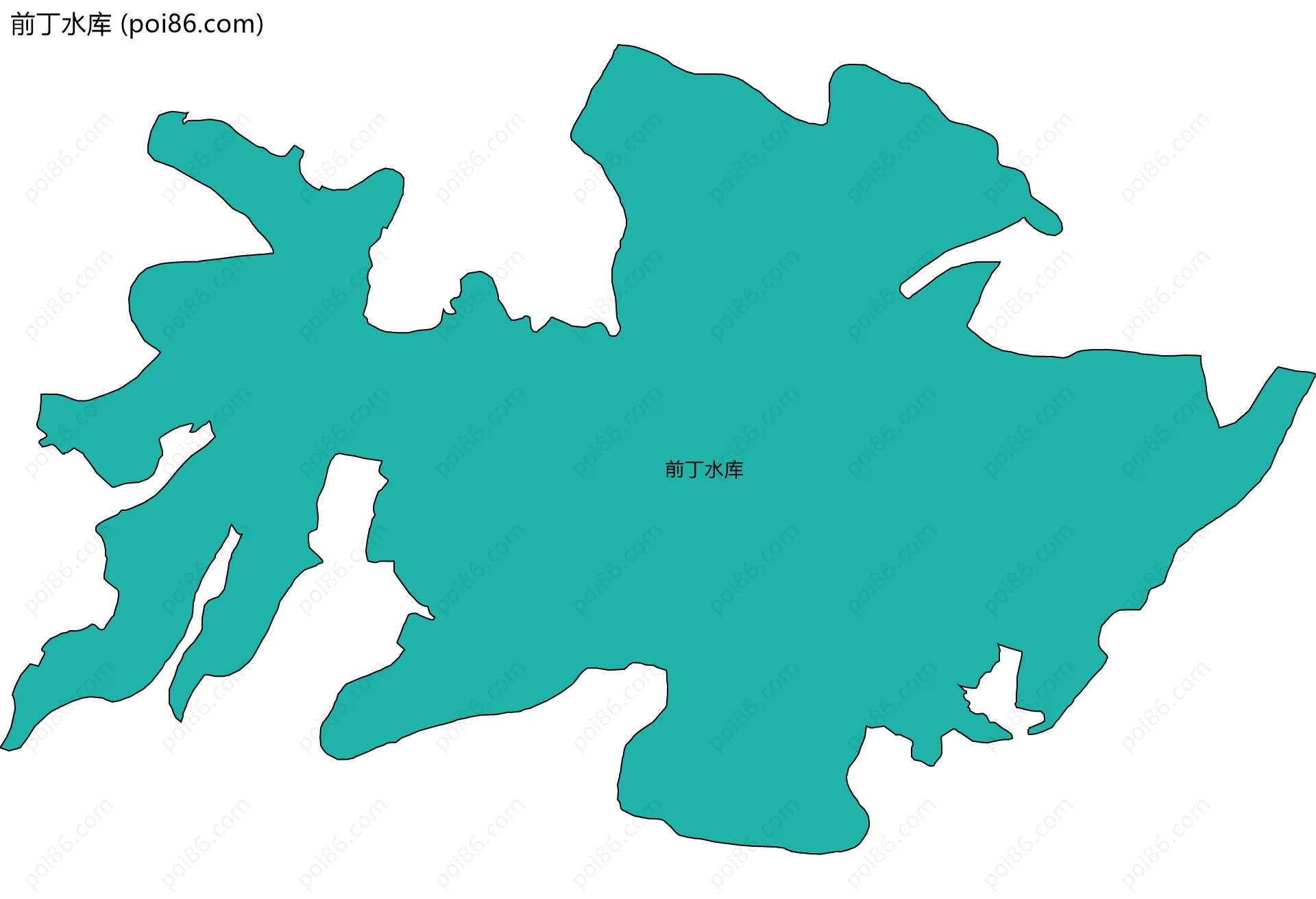 前丁水库边界地图