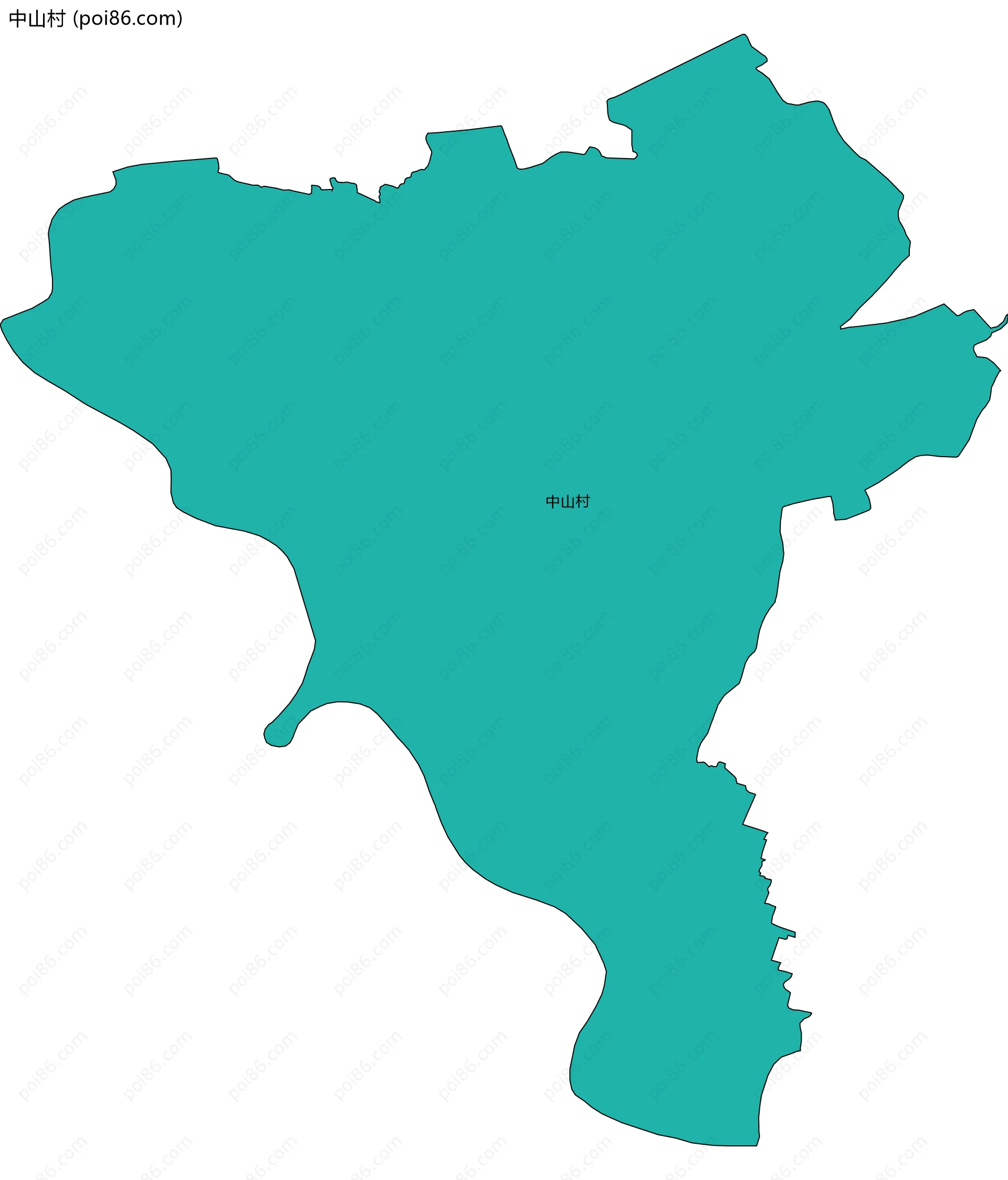 中山村边界地图