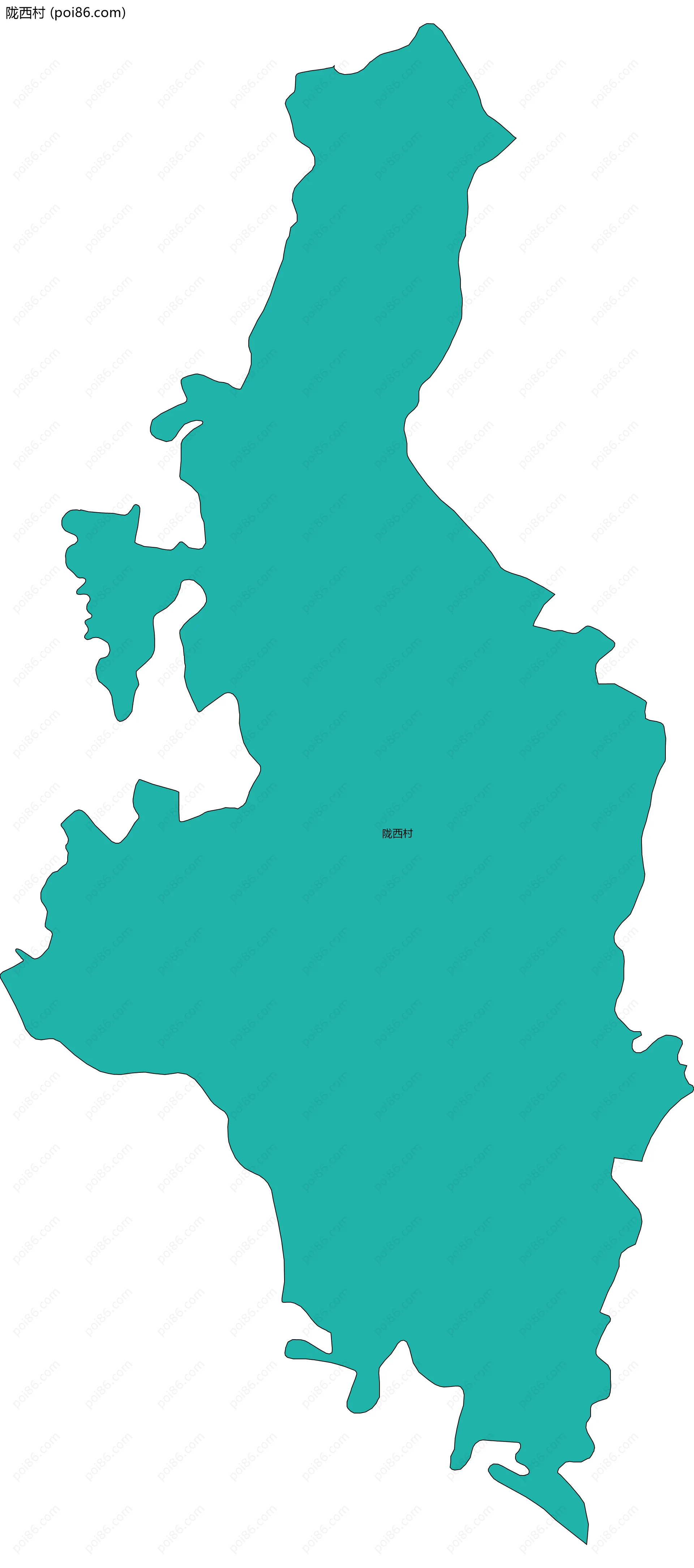 陇西村边界地图