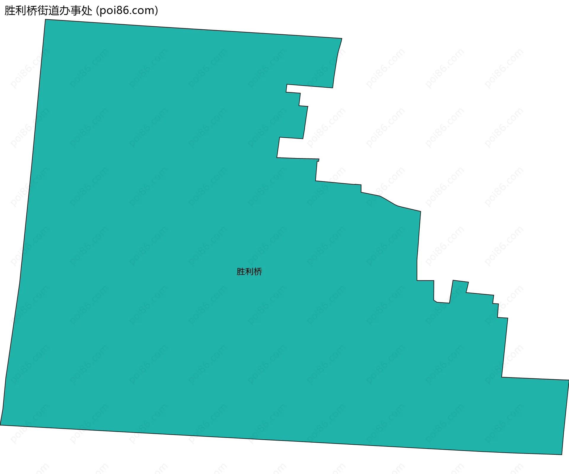 胜利桥街道办事处边界地图(五级行政区划)